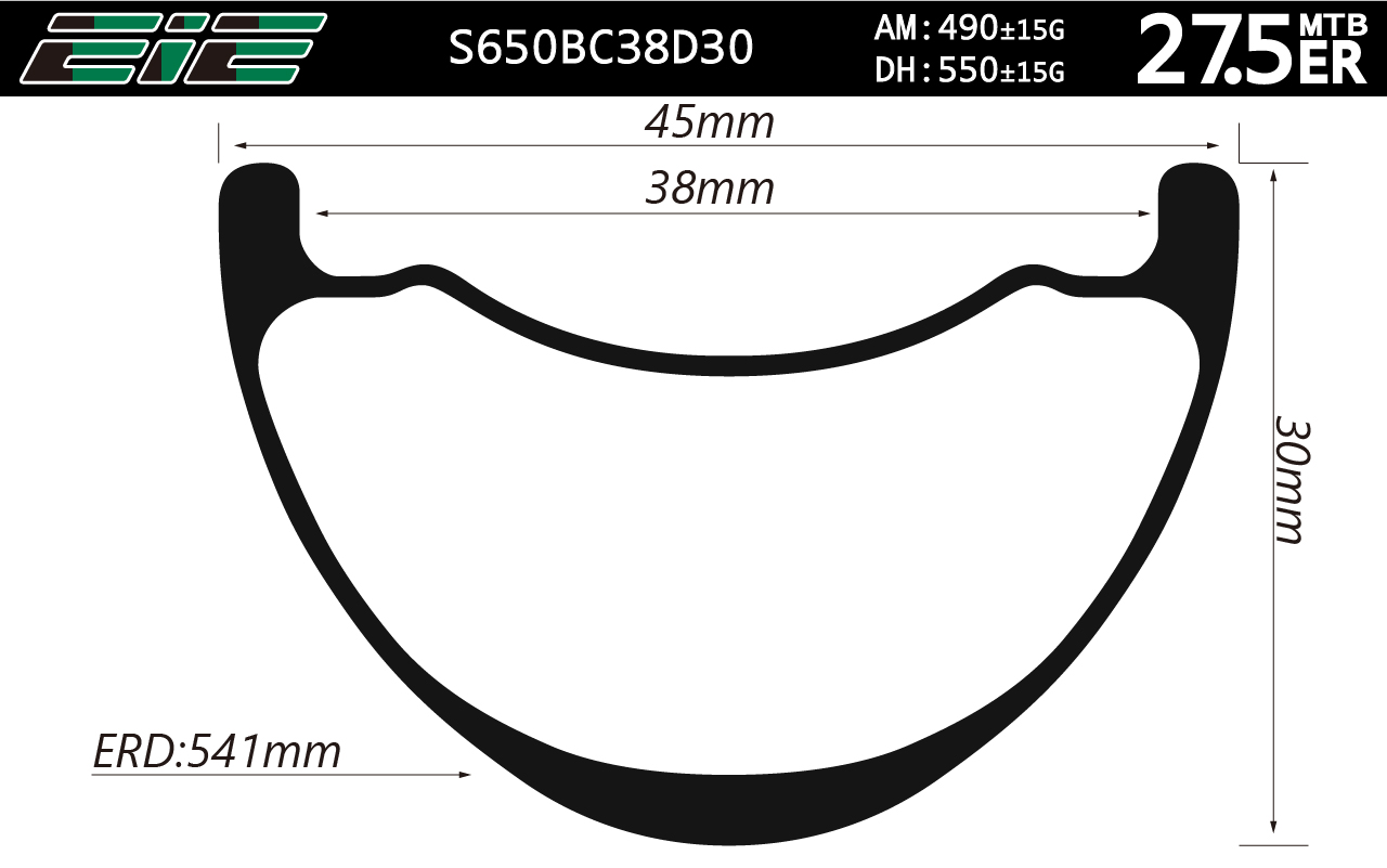 S650BC38D30 AM/DH CARBON RIMS AND WHEELS