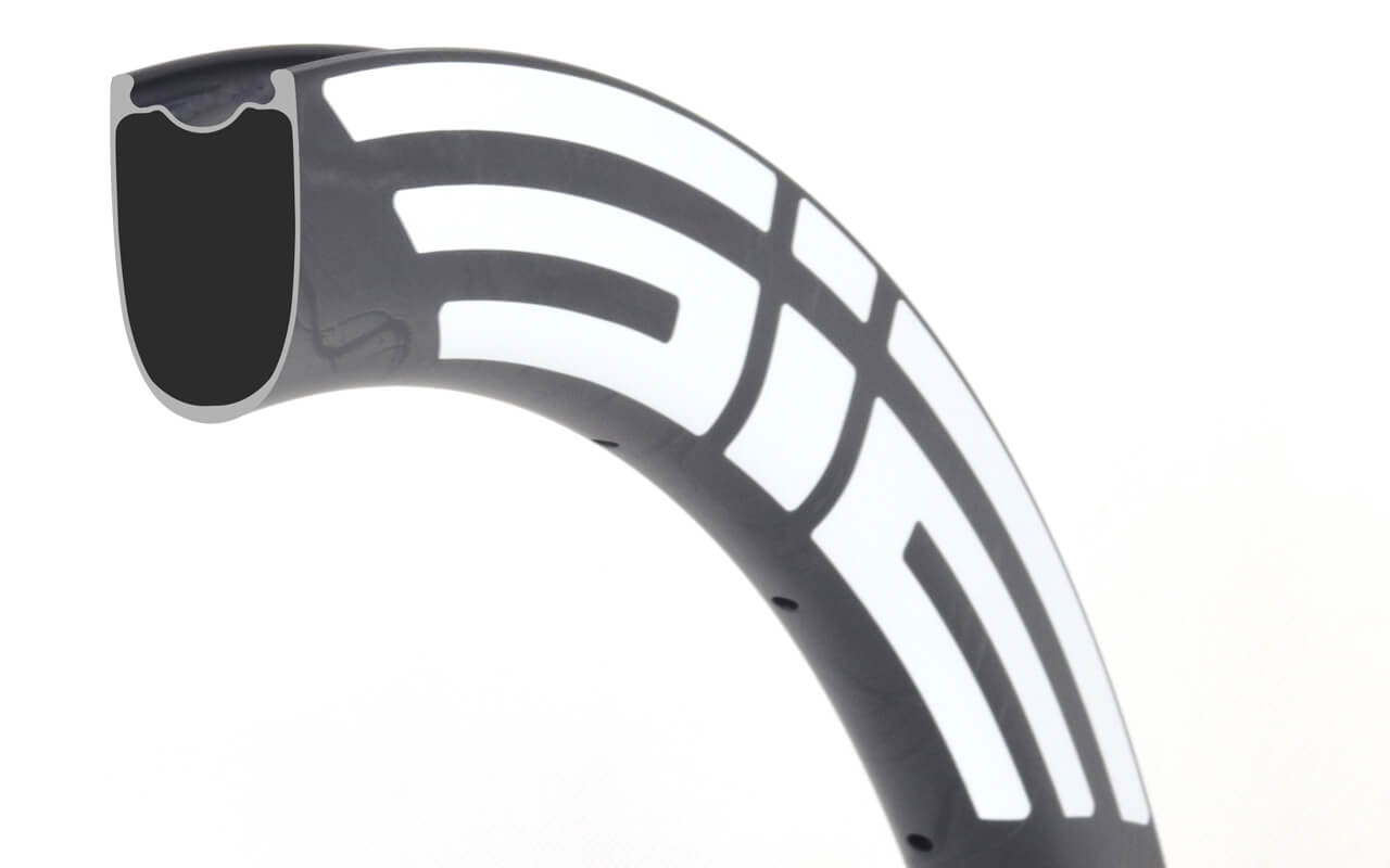 50mm deep 26mm wide carbon bike rim symmetric profile