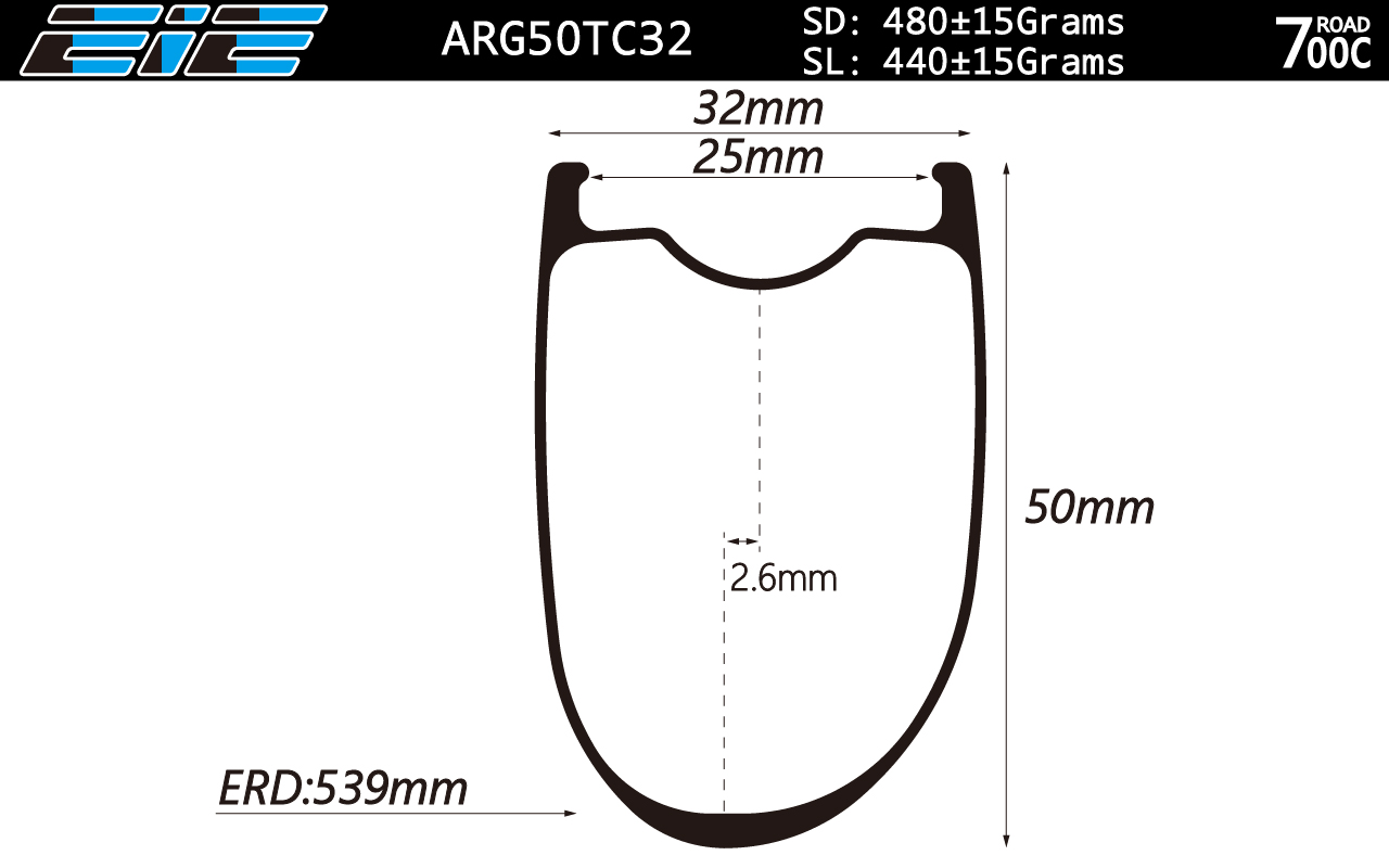 ARG50TC32 New hooks 700C tubeless bicycle wheels 32mm wide 50 deep clincher for cyclocross road and gravel bikes