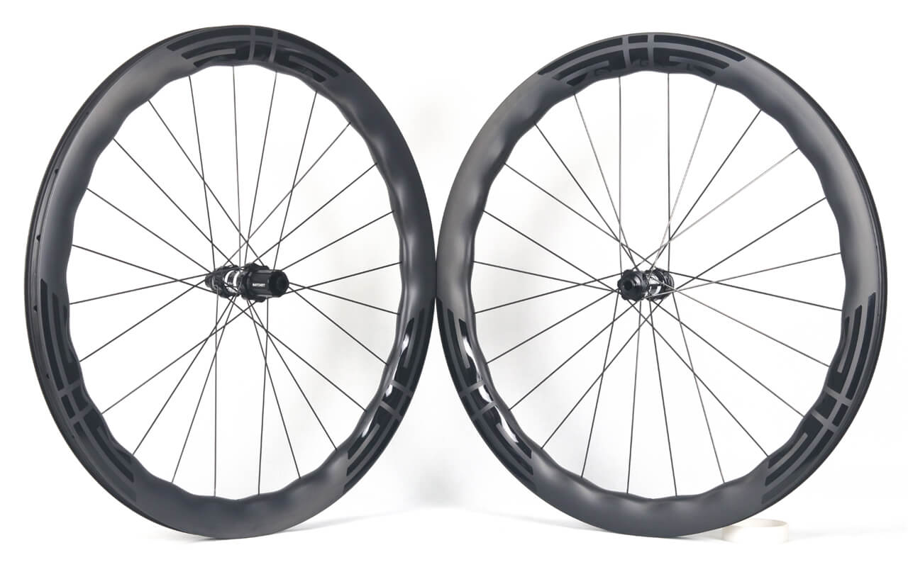 700C wavy profile wheelset 28mm wide 50mm deep 