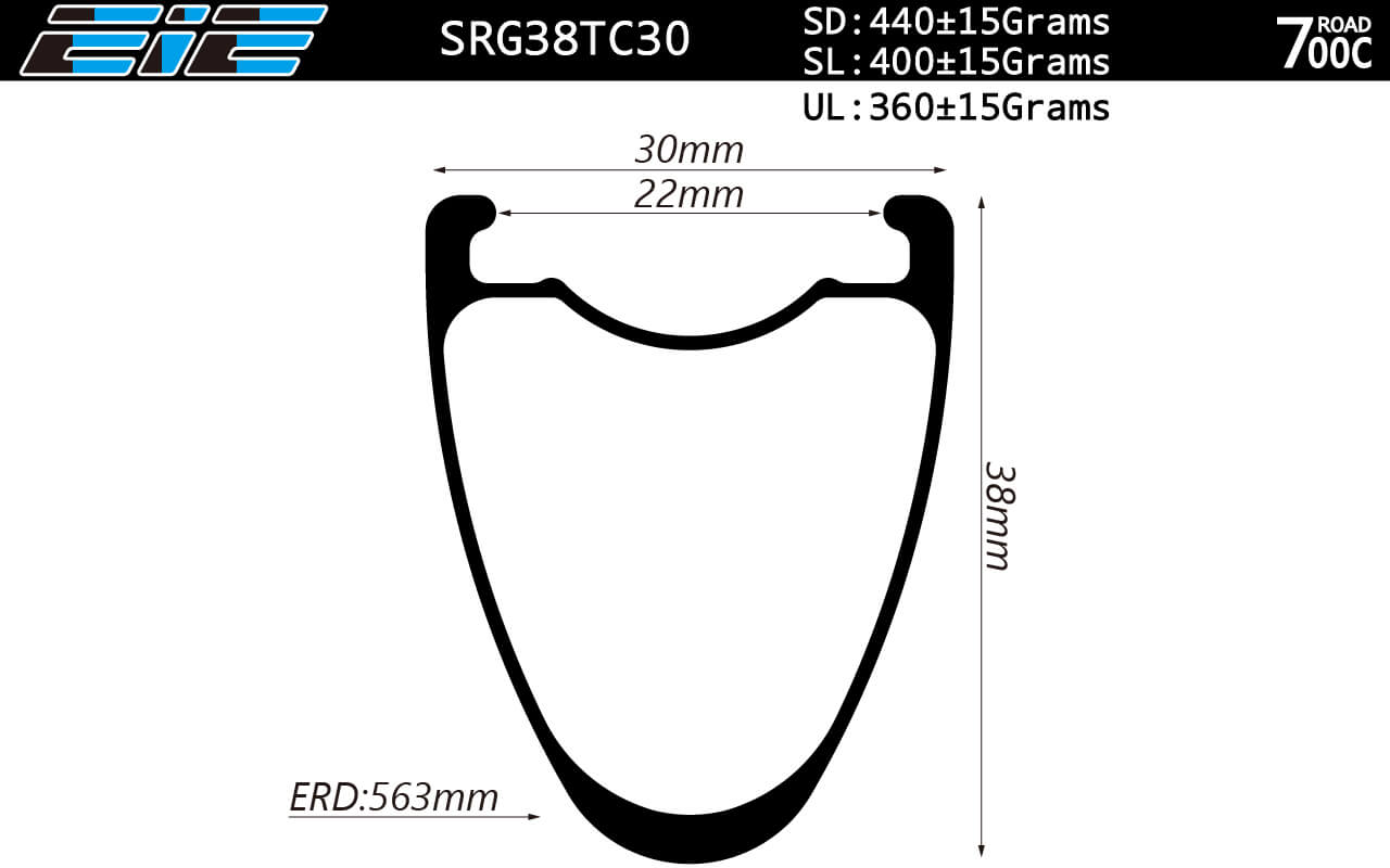 700C Carbon Rims 30mm Wide 38mm Deep Tubeless Wheels For Cyclocross And Gravel Bikes