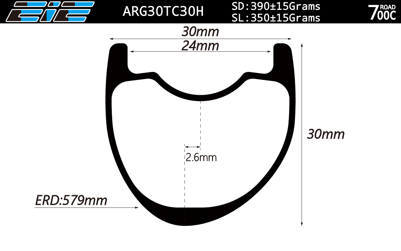 ARG30TC30H road carbon rims