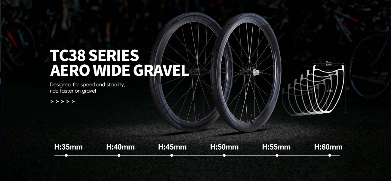 eie carbon new wide gravel 38mm external 32mm internal rims and wheels