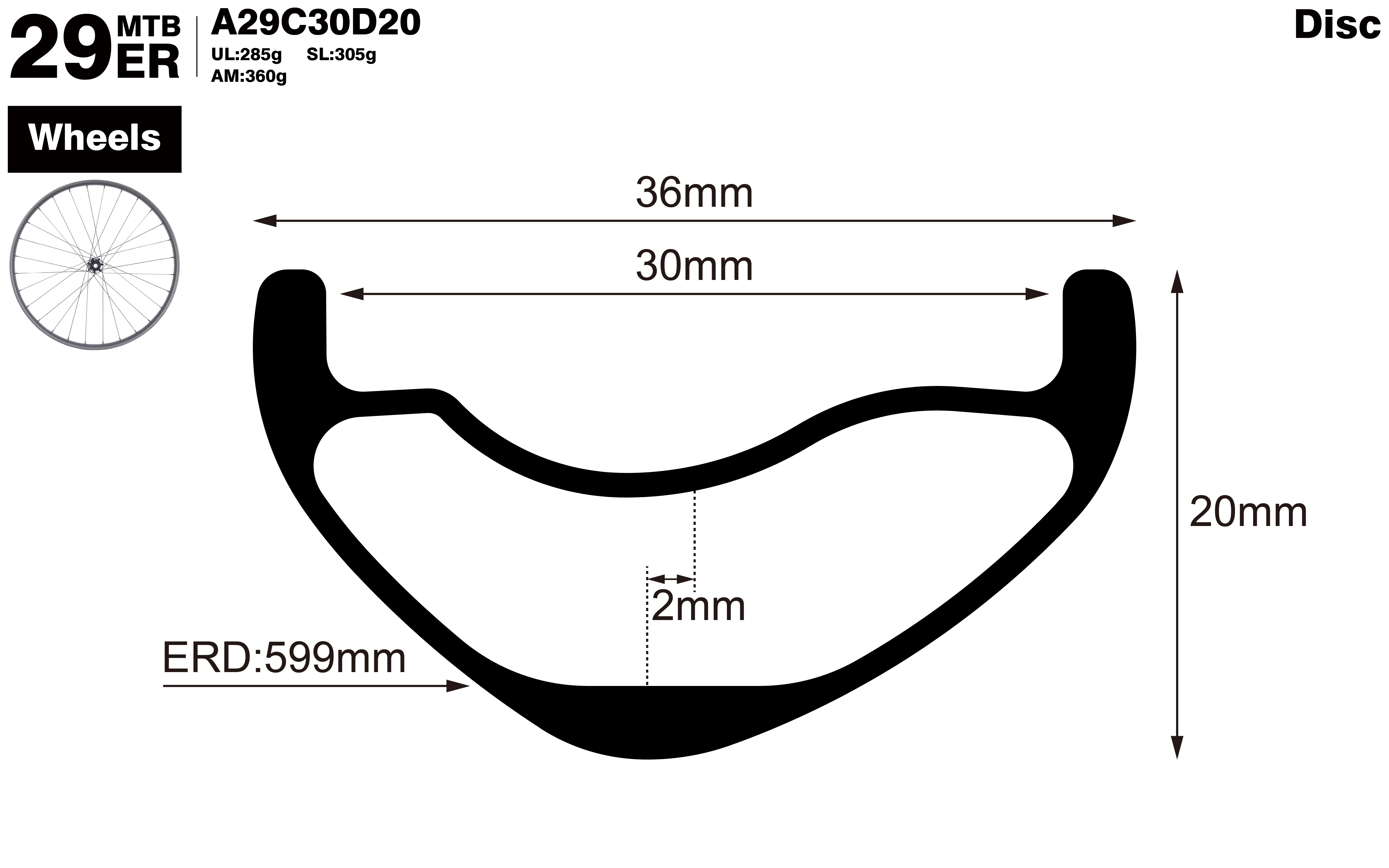 29er-I30-D20-asymmetric-mountain-bike-AM-carbon-wheels-profile-drawing