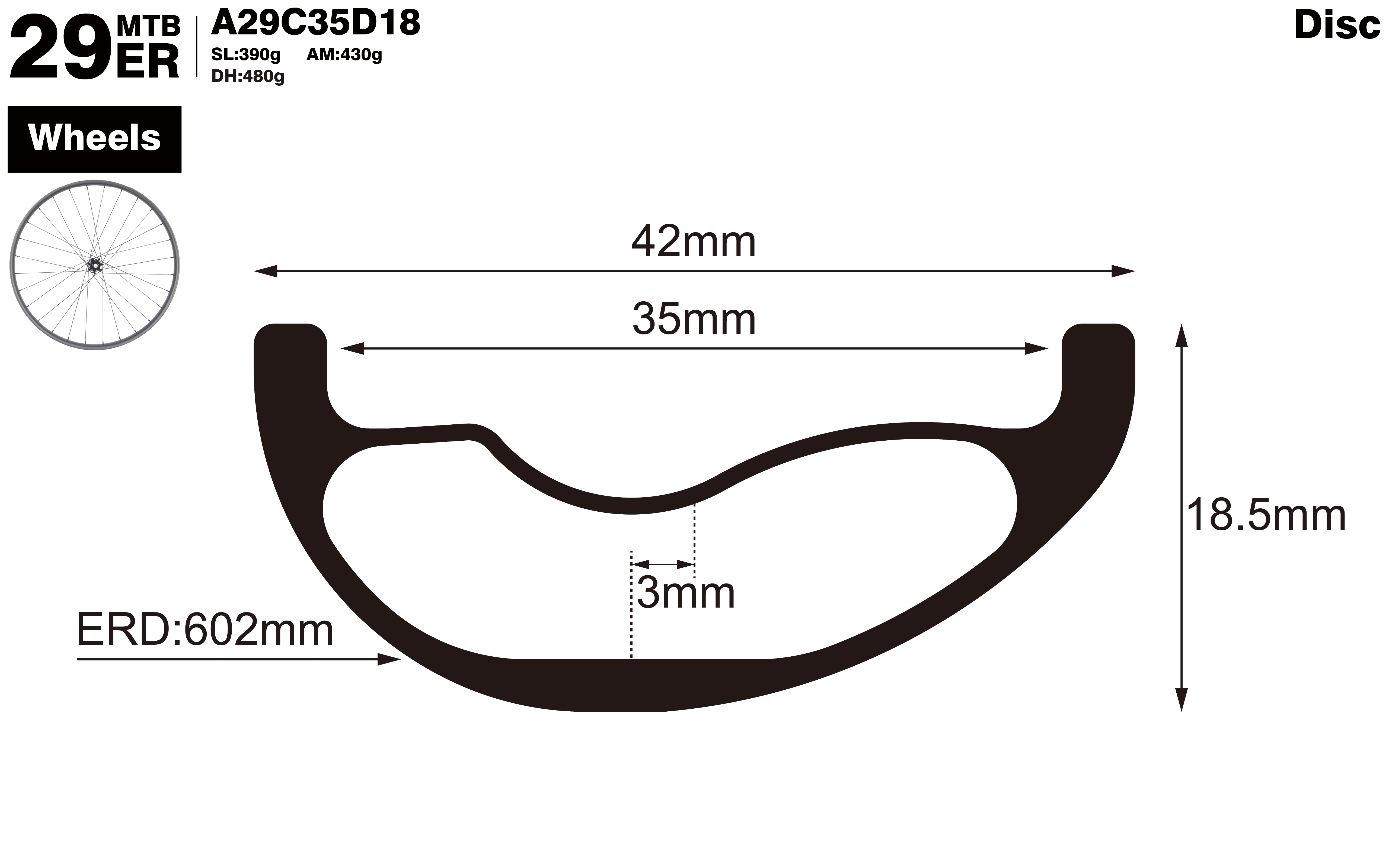 29er-I35-D18.5-asymmetric-mountain-bike-hookless-AM-carbon-wheels-profile-drawing