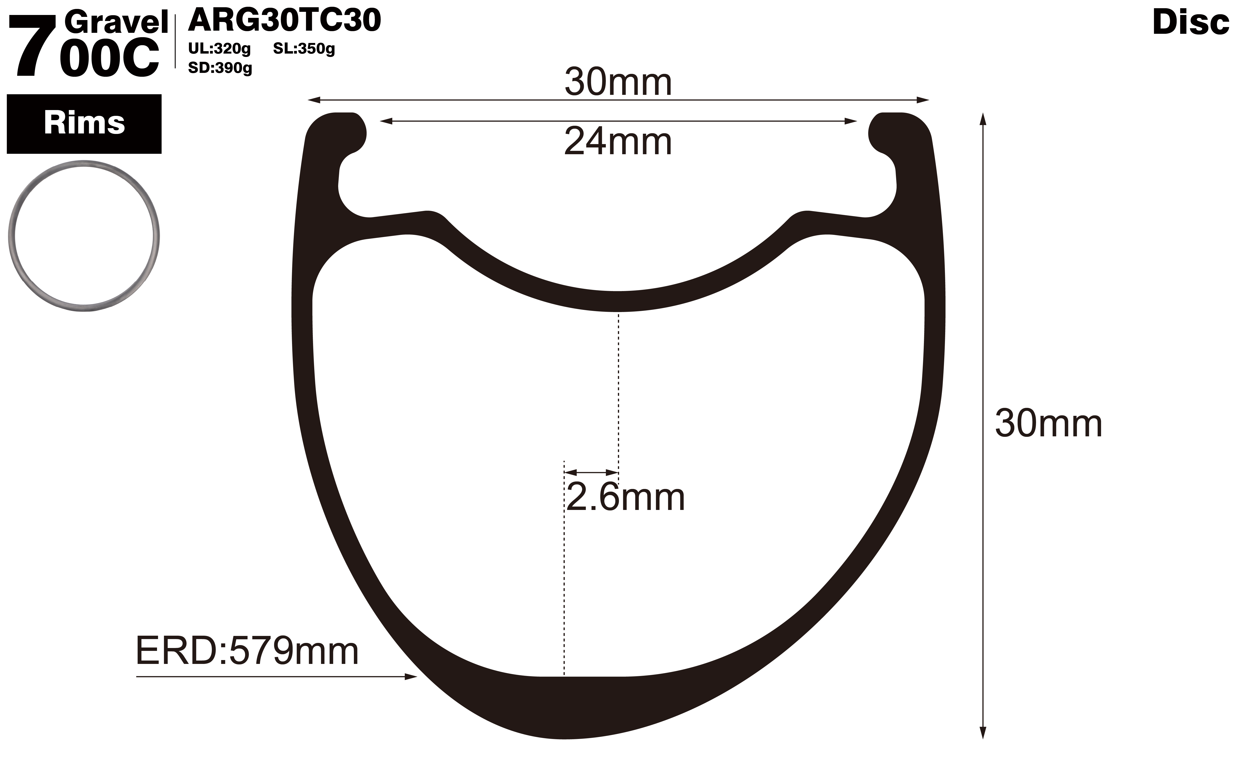 700C-I24-D30-asymmetric-road-bike-gravel-carbon-rims-profile-drawing