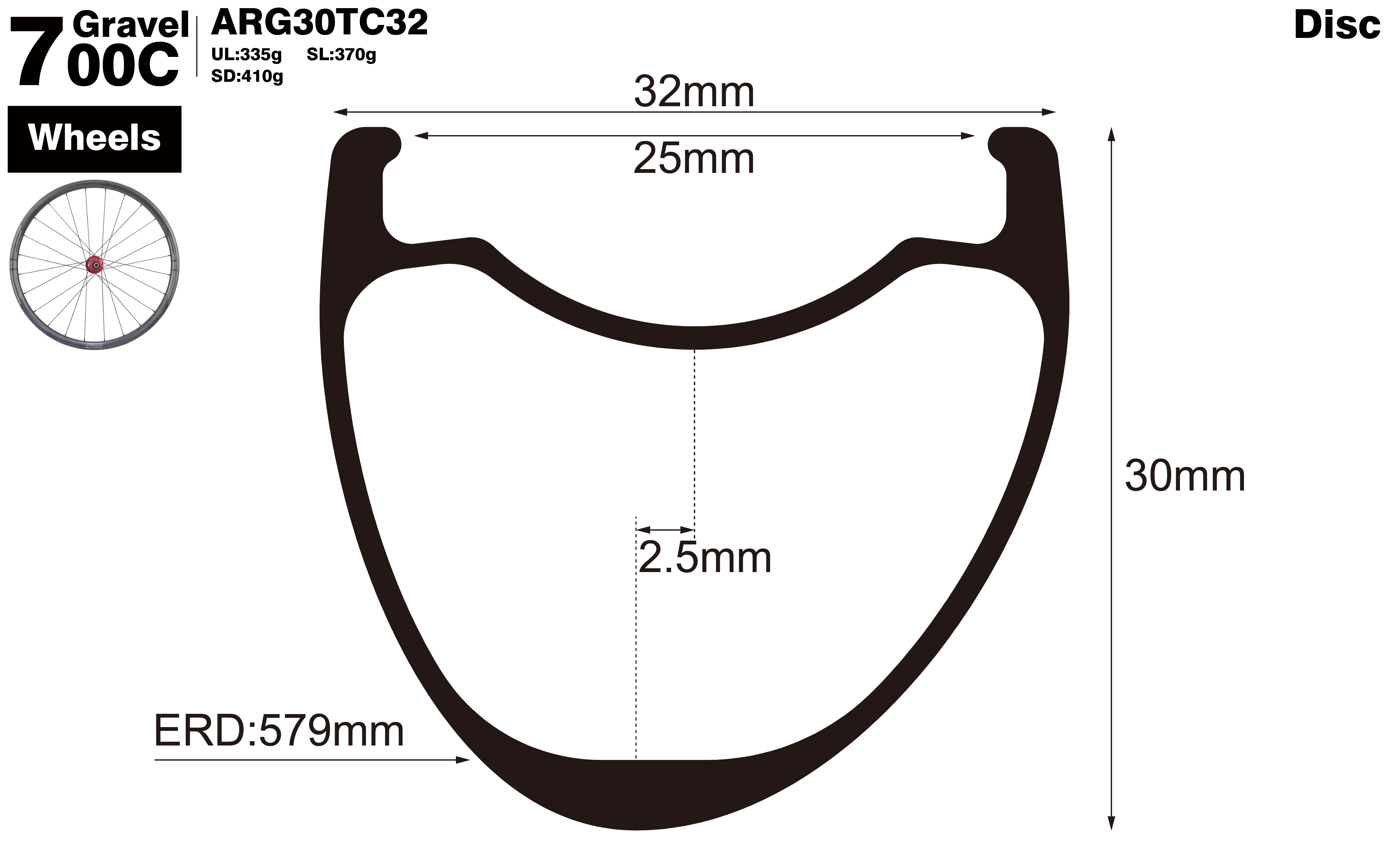 700c-I25-D30-asymmetric-road-bike-gravel-carbon-wheels-profile-drawing
