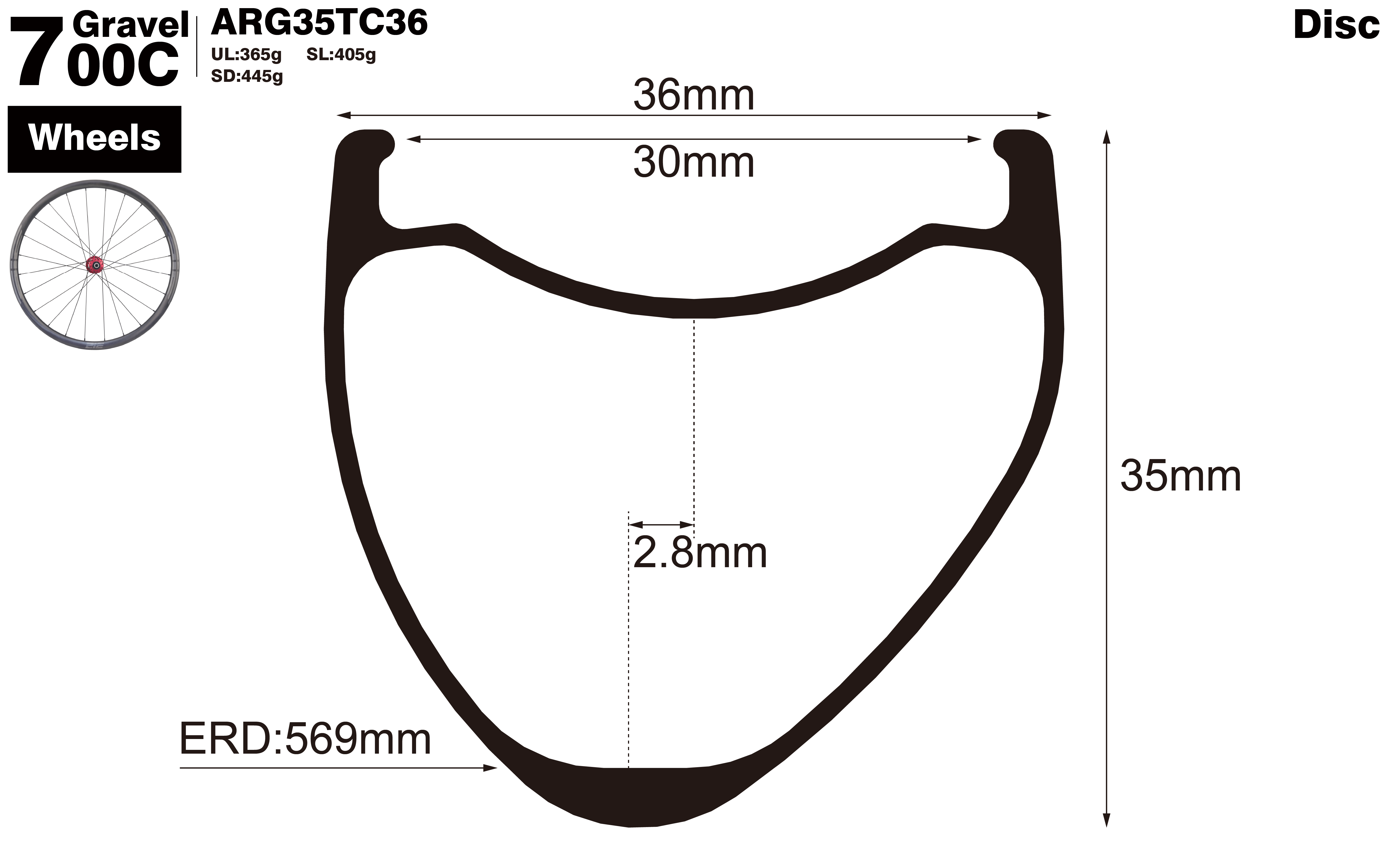 700c-I30-D35-asymmetric-road-bike-gravel-carbon-wheels-profile-drawing