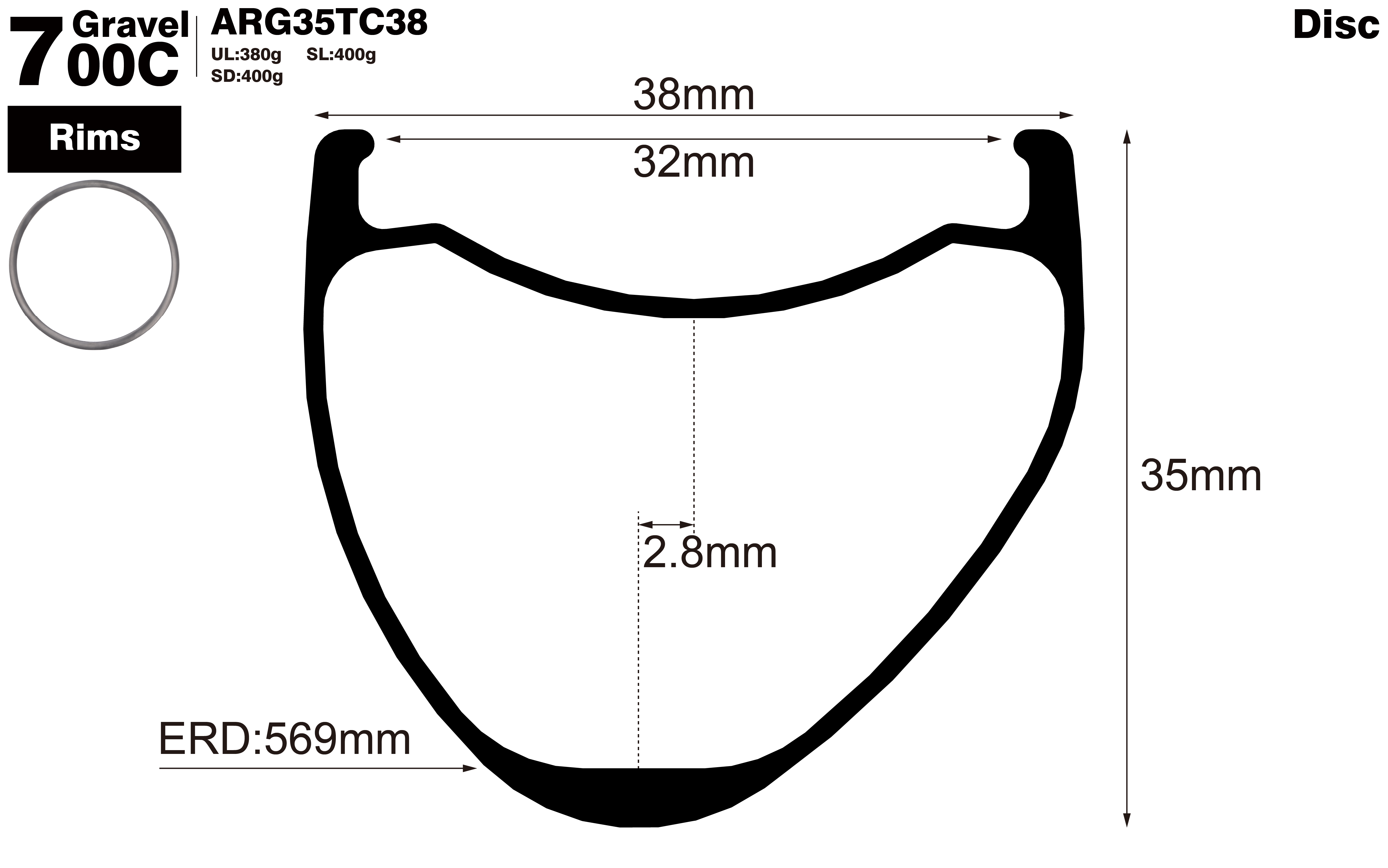 700C-I32-D35-asymmetric-road-bike-gravel-carbon-rims-profile-drawing