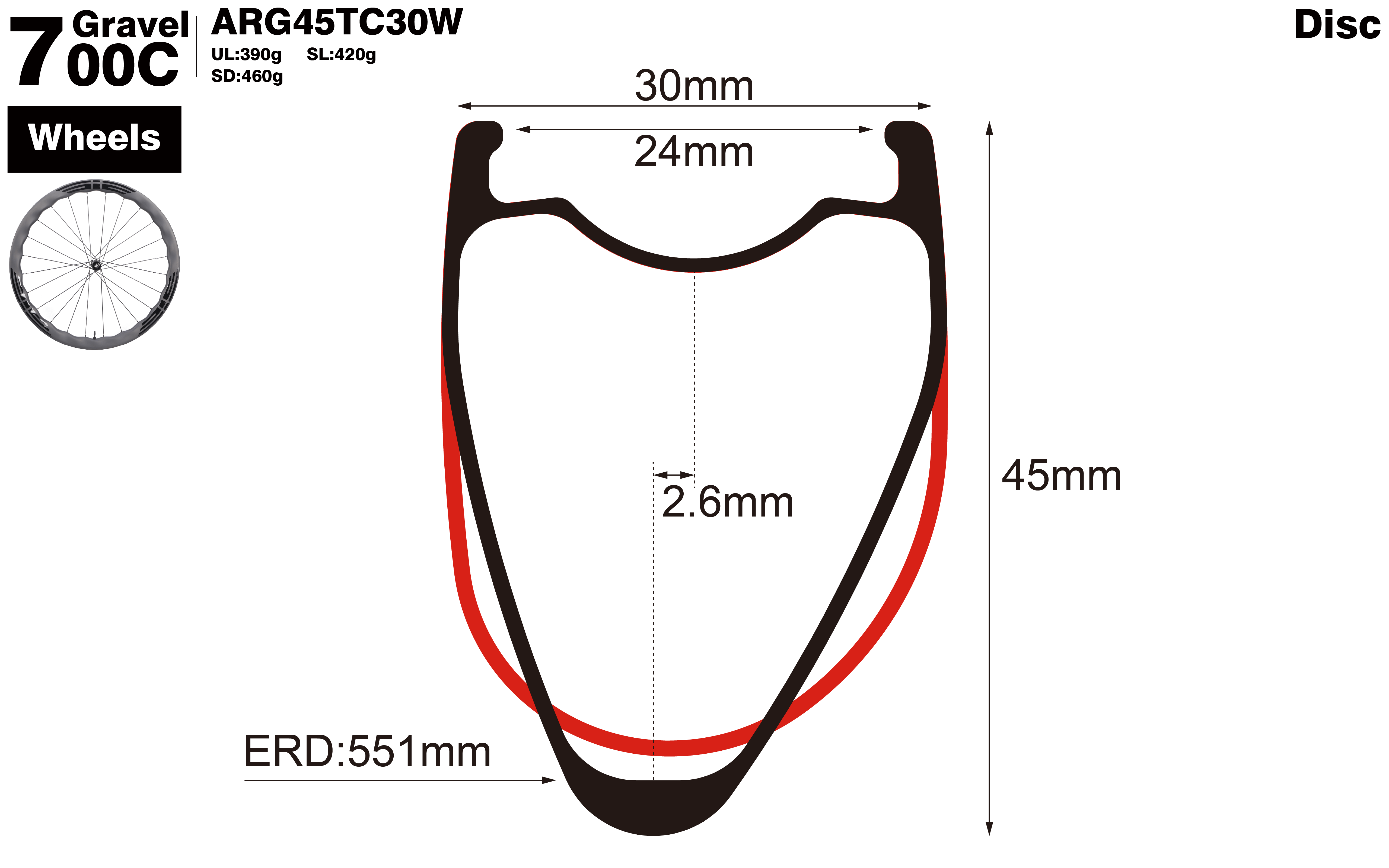 700c-I24-D45-asymmetric-road-bike-hook-gravel-carbon-wheels-profile-drawing