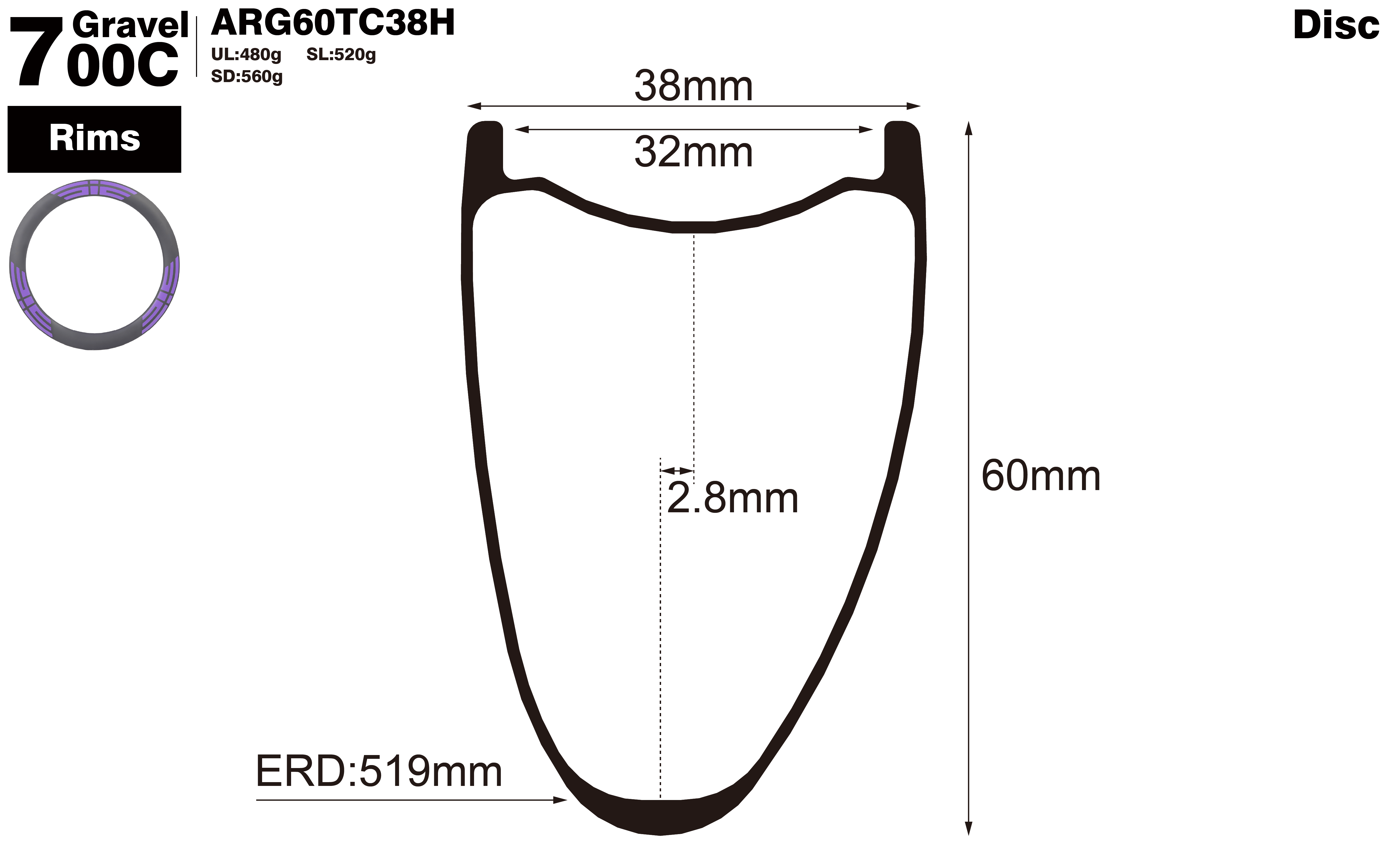 700C-I32-D60-symmetric-road-bike-gravel-carbon-rims-profile-drawing