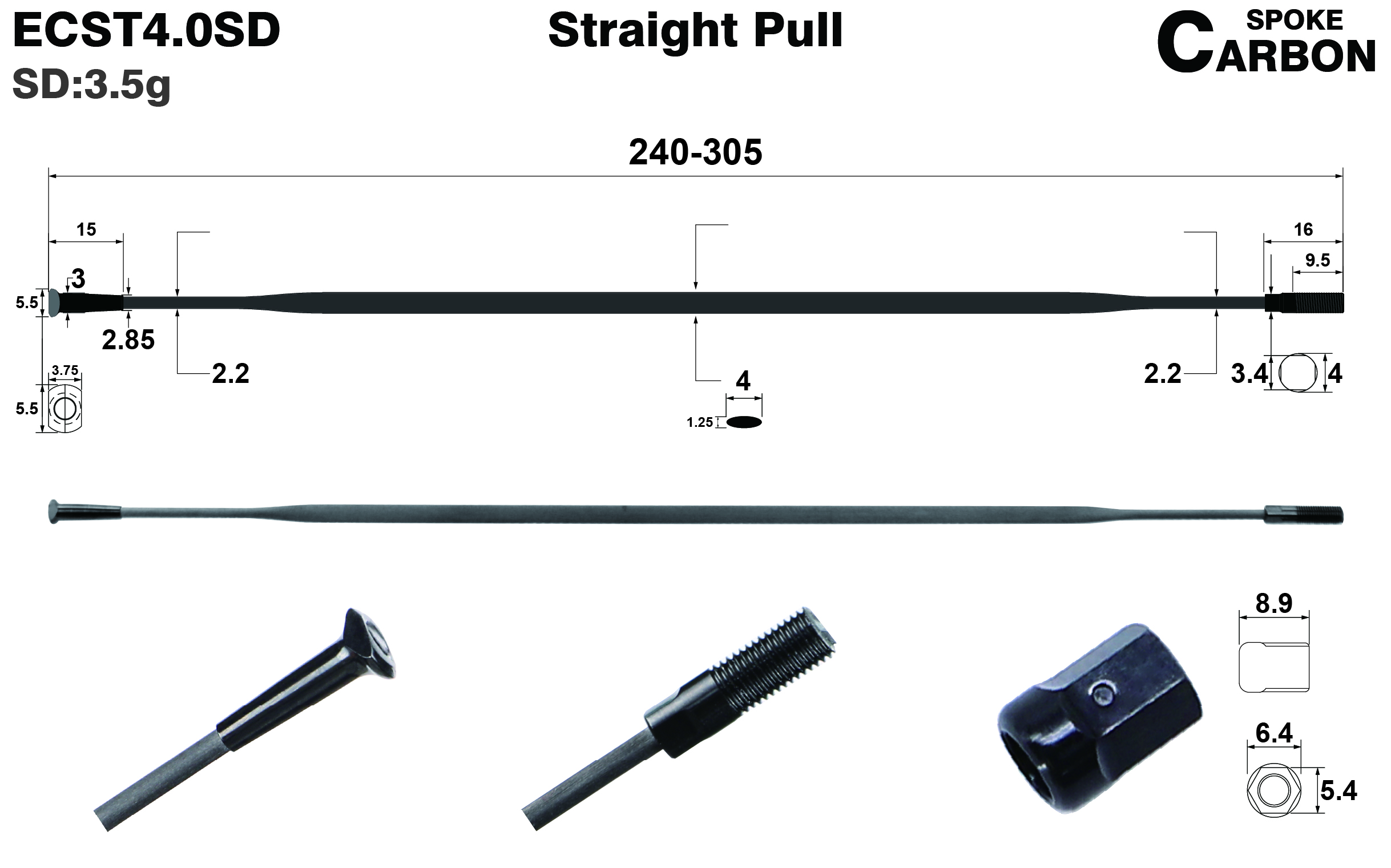 ECST4.0SD-straight-pull-carbon-spoke-T-head-rims-and-wheels-profile-drawing
