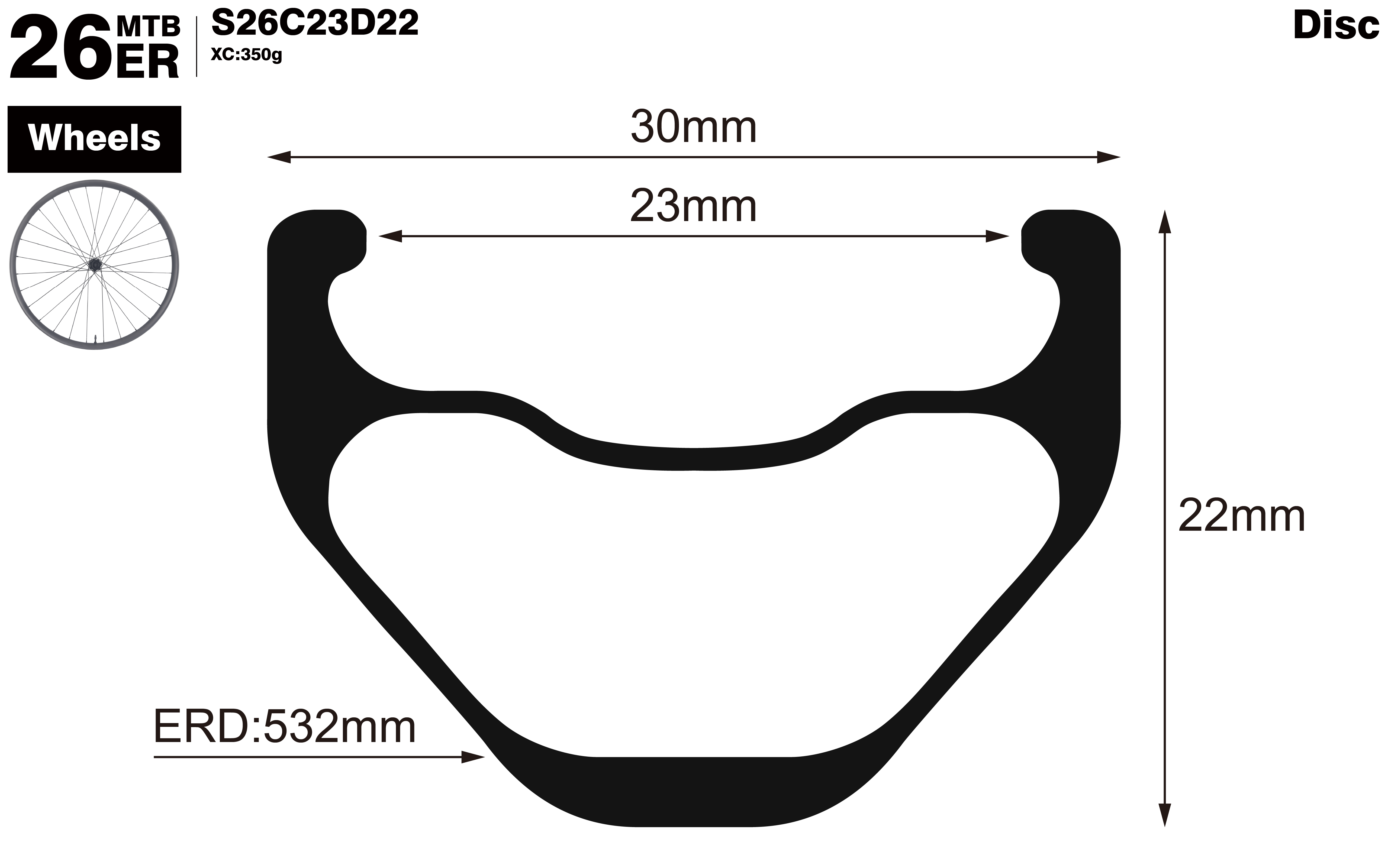 26er-I23-D22-symmetric-mountain-bike-XC-carbon-wheels-profile-drawing