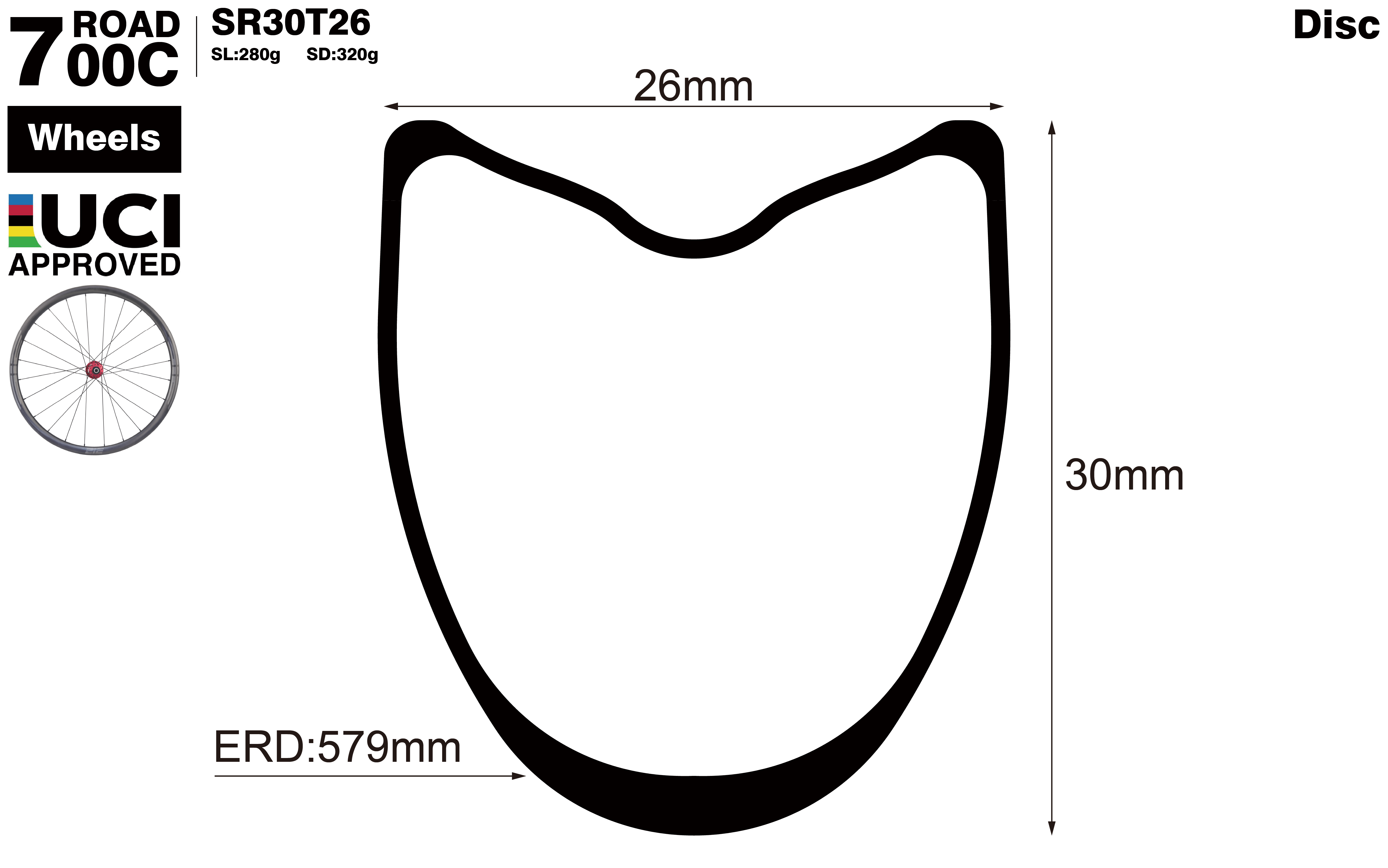 700c-I26-D30-symmetric-road-bike-tubular-carbon-wheels-profile-drawing