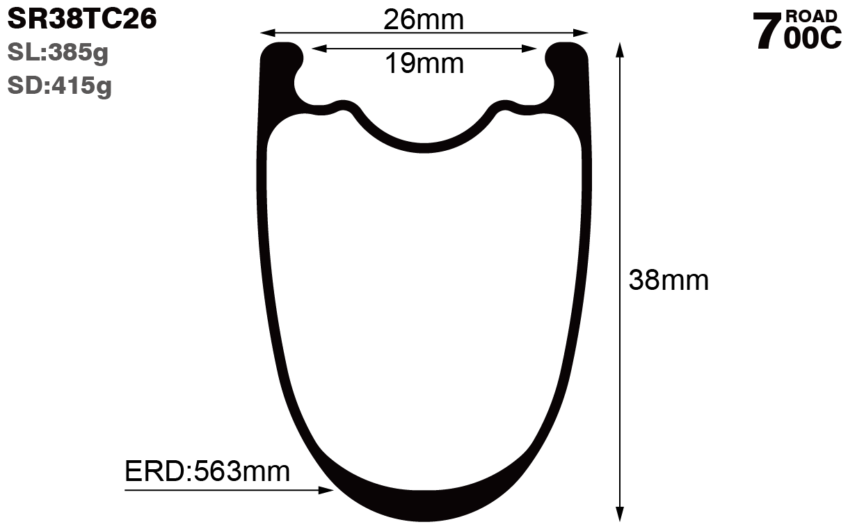 700C-I19-D38-symmetric-road-bike-clincher-carbon-rims-and-wheels-profile-drawing