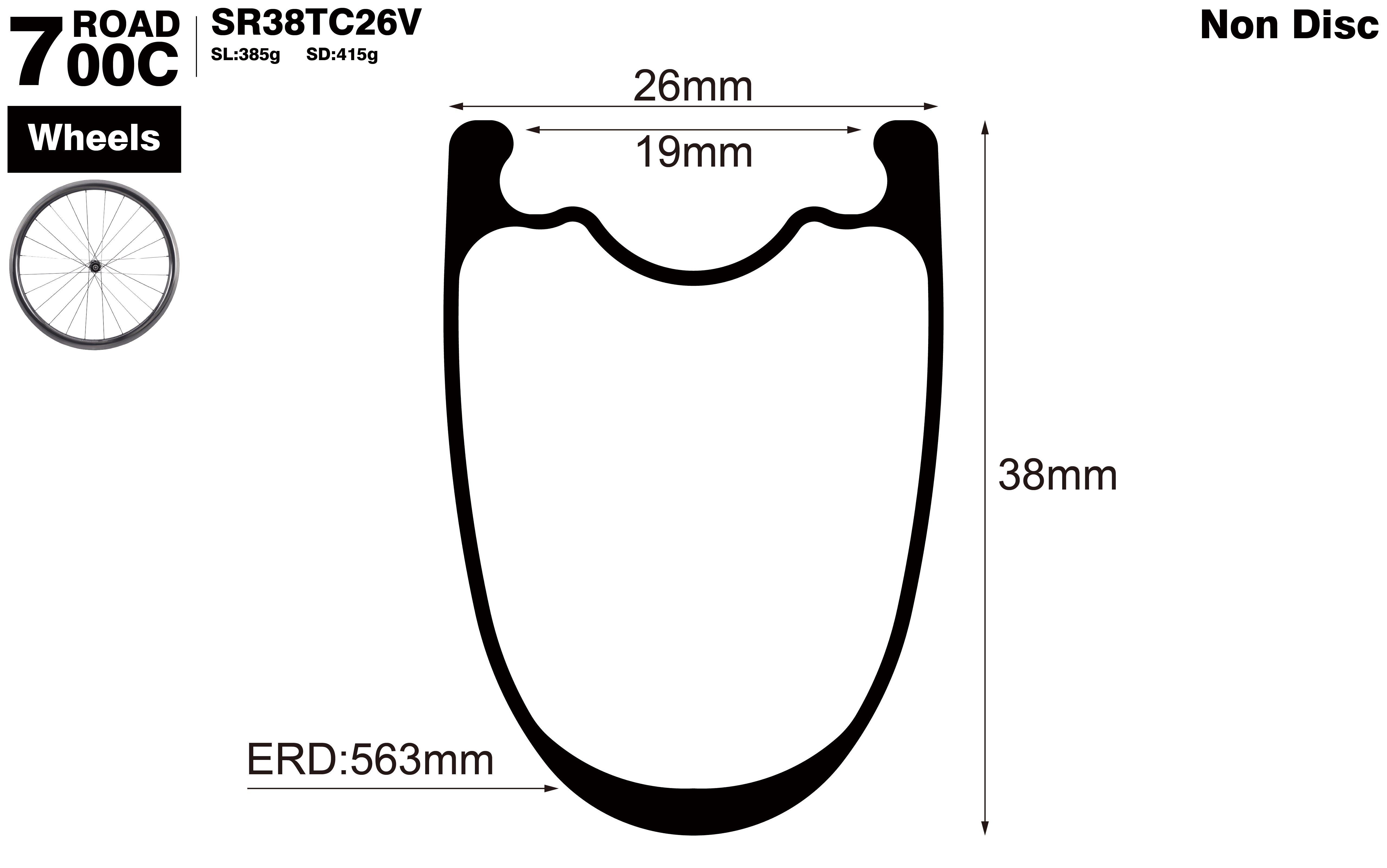 700c-I19-D38-symmetric-road-bike-clincher-carbon-wheels-profile-drawing