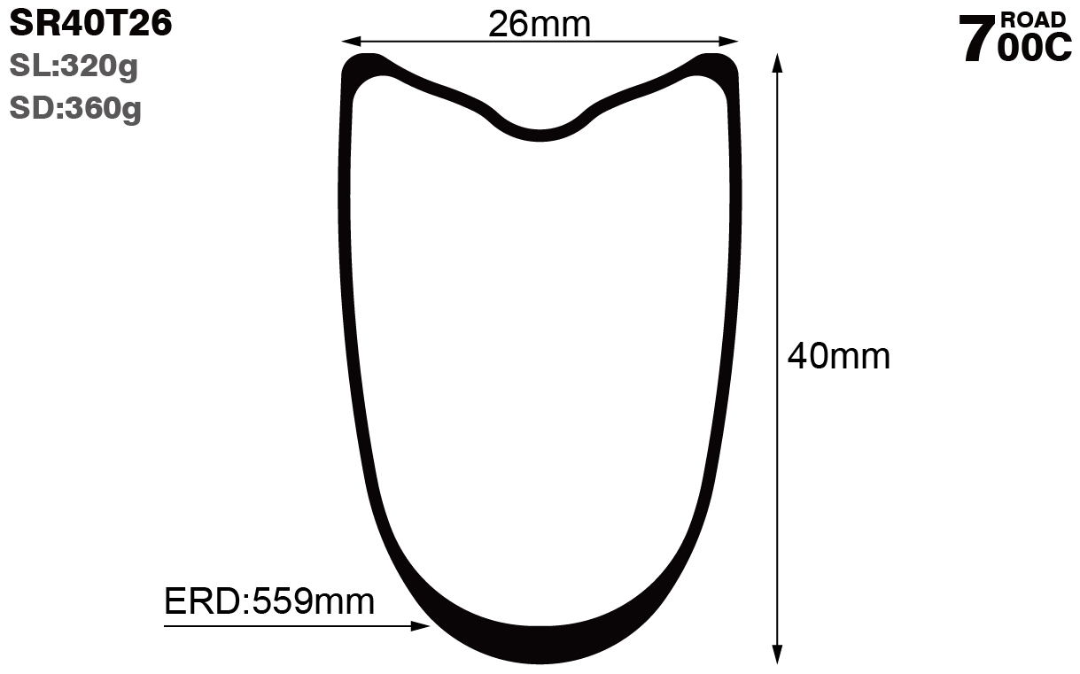 700C-I26-D40-symmetric-road-bike-tubular-carbon-rims-and-wheels-profile-drawing