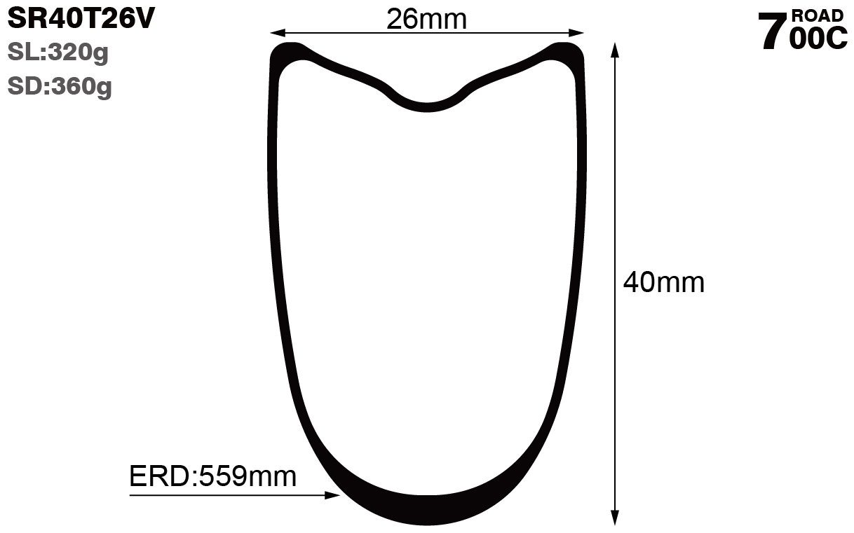 700C-I26-D40-symmetric-road-bike-tubular-carbon-rims-and-wheels-profile-drawing