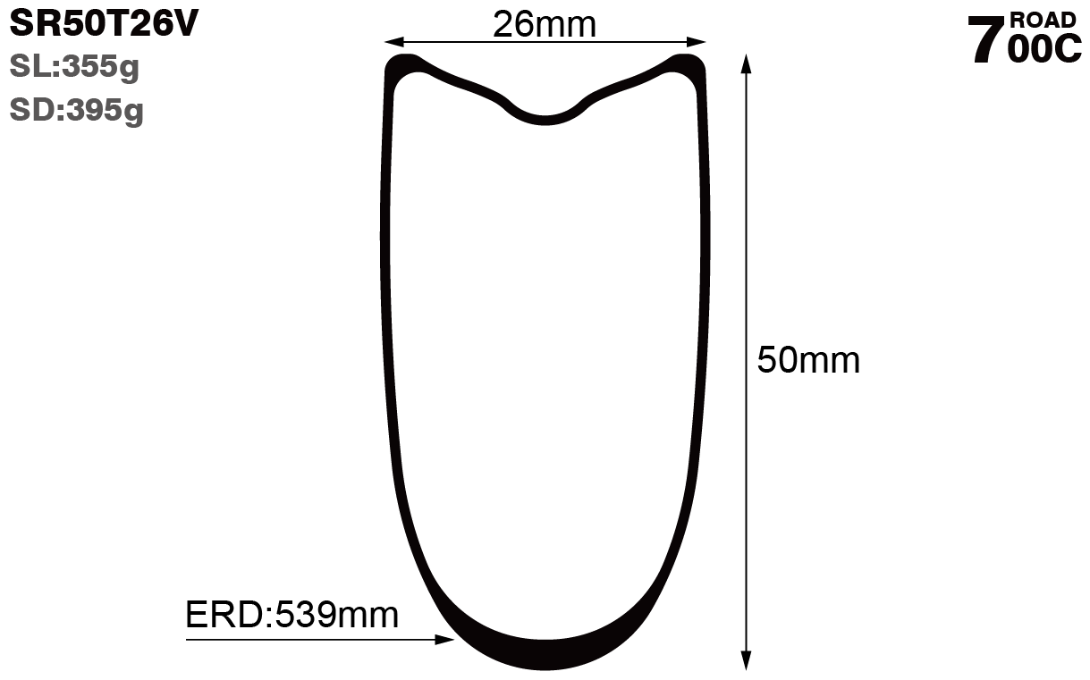 700C-I26-D50-symmetric-road-bike-clincher-carbon-rims-and-wheels-profile-drawing