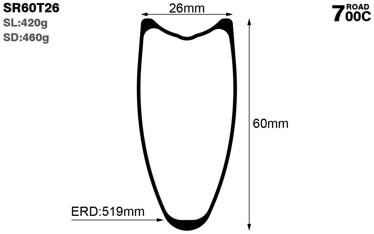 700C-I26-D60-symmetric-road-bike-tubular-carbon-rims-and-wheels-profile-drawing