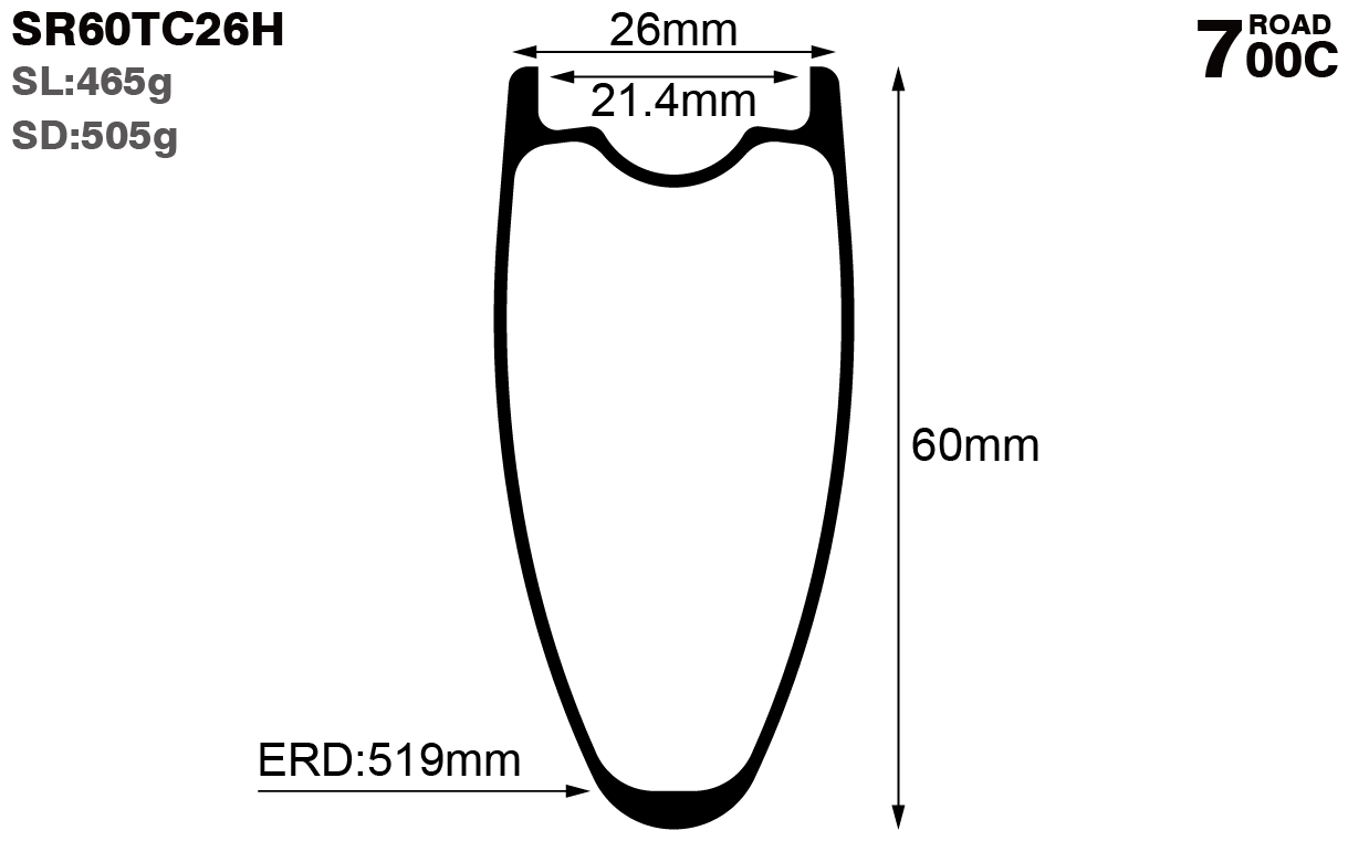 700C-I21.4-D60-symmetric-road-bike-hookless-clincher-carbon-rims-and-wheels-profile-drawing