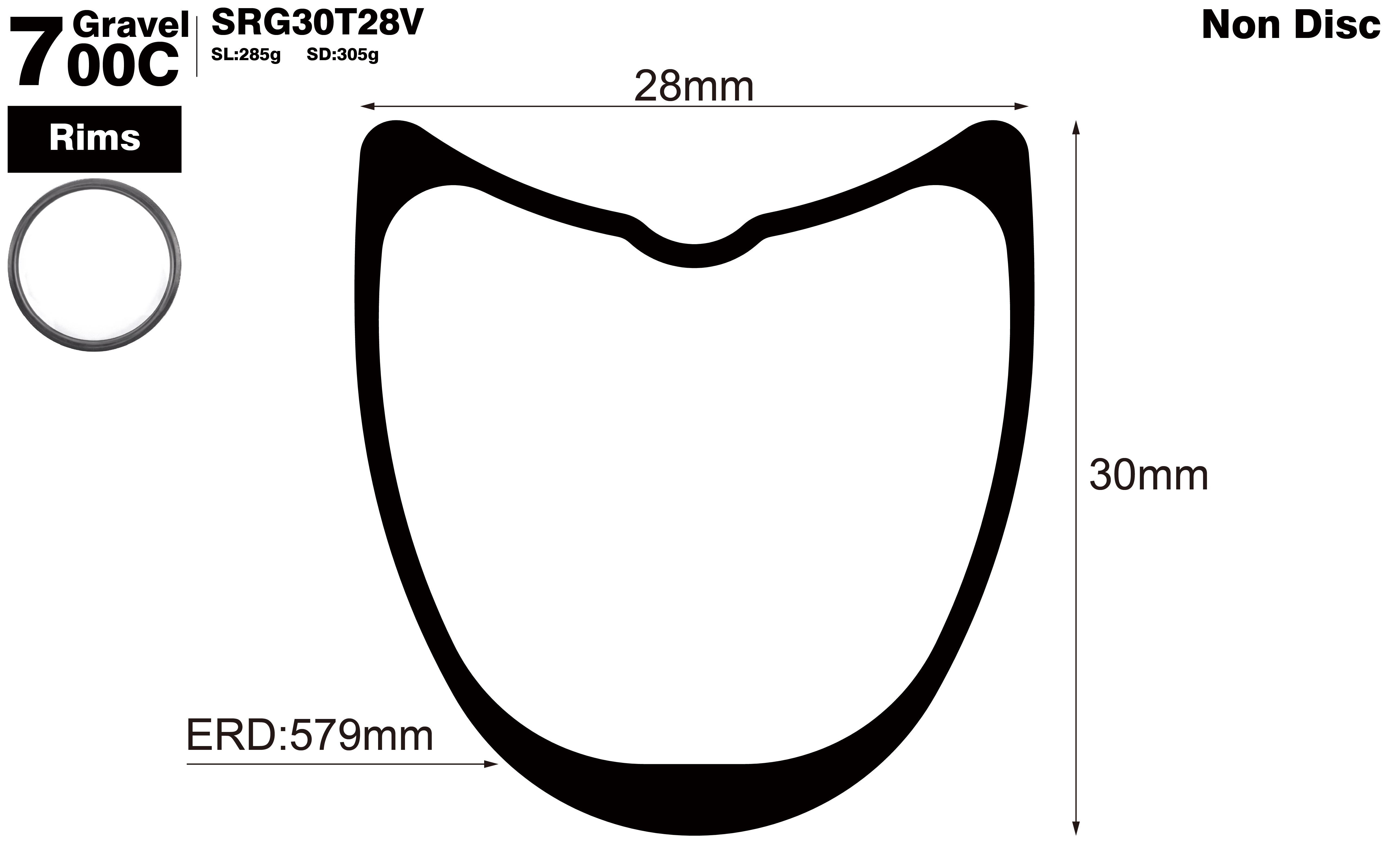 700C-I28-D30-symmetric-road-bike-tubular-carbon-rims-profile-drawiong