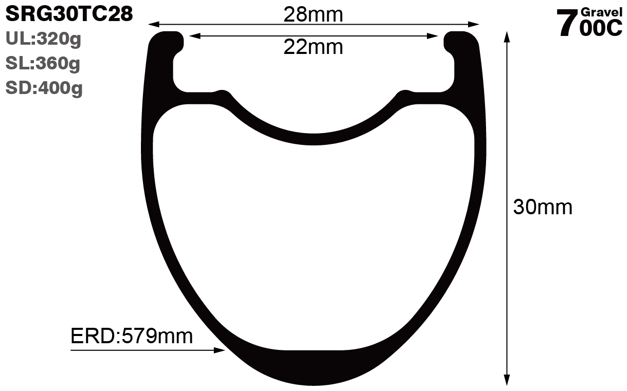 700C-I22-D30-symmetric-road-bike-gravel-carbon-rims-and-wheels-profile-drawing