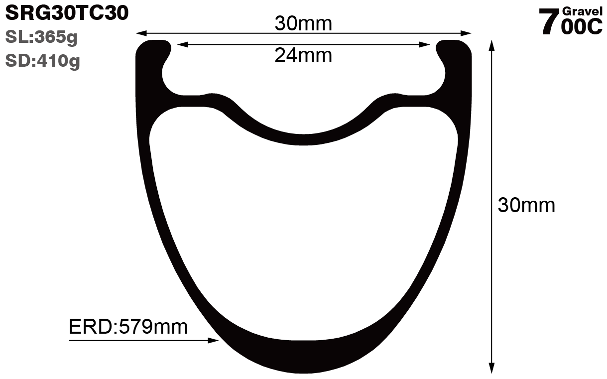 700C-I24-D30-symmetric-road-bike-gravel-carbon-rims-and-wheels-profile-drawing