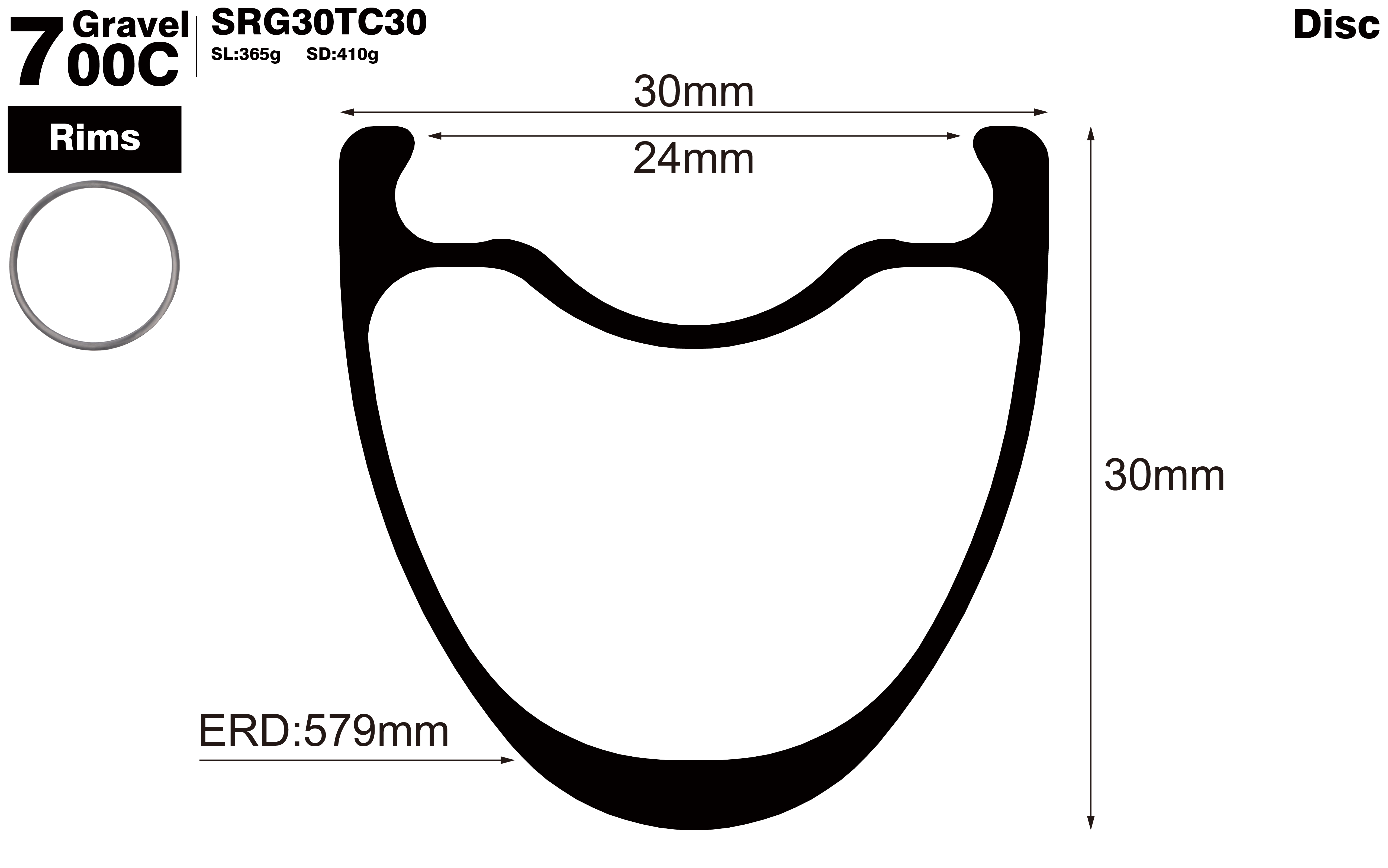 700C-I24-D30-symmetric-road-bike-gravel-carbon-rims-profile-drawing