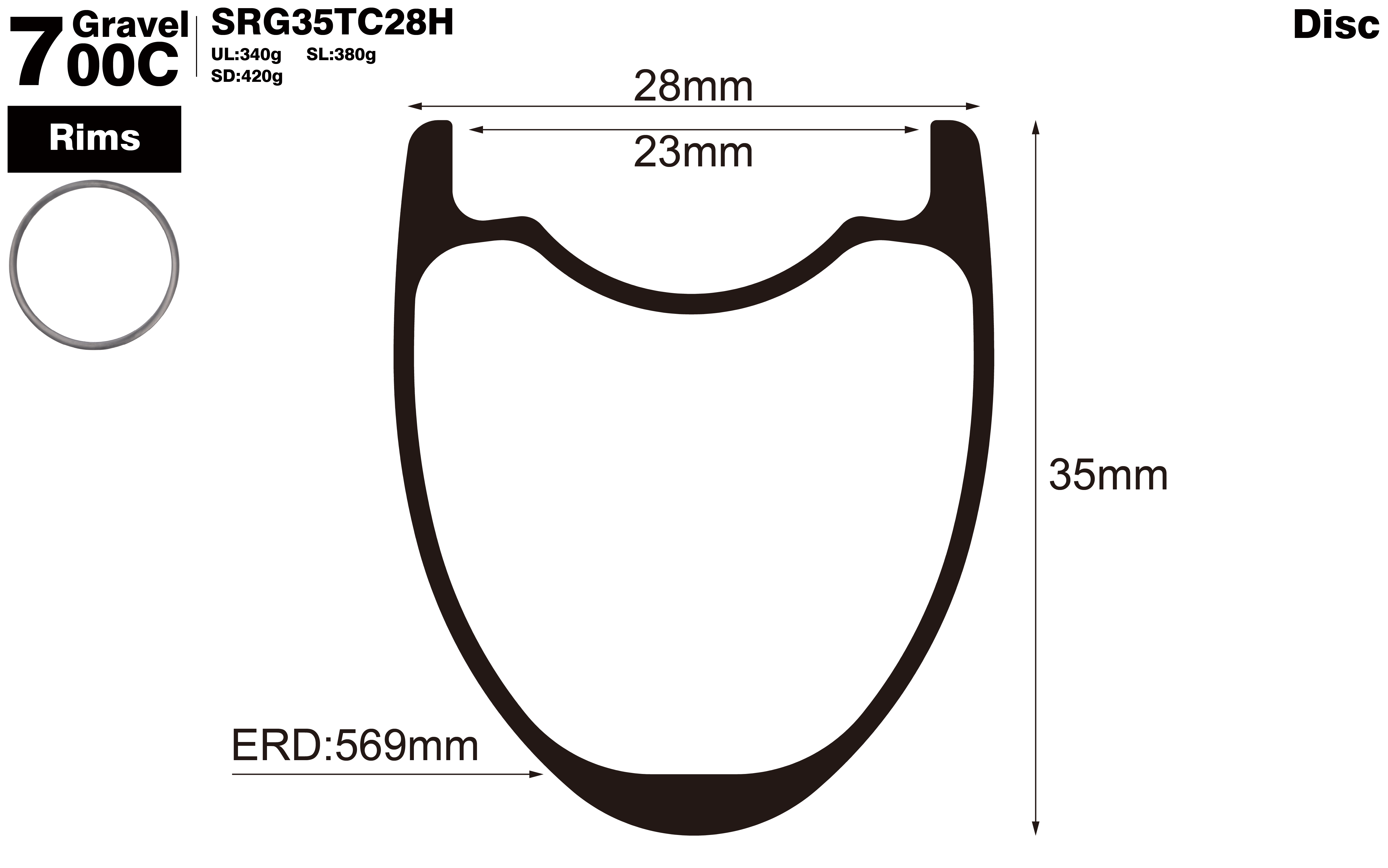 700C-I23-D35-symmetric-road-bike-hookless-clincher-carbon-rims-profile-drawing