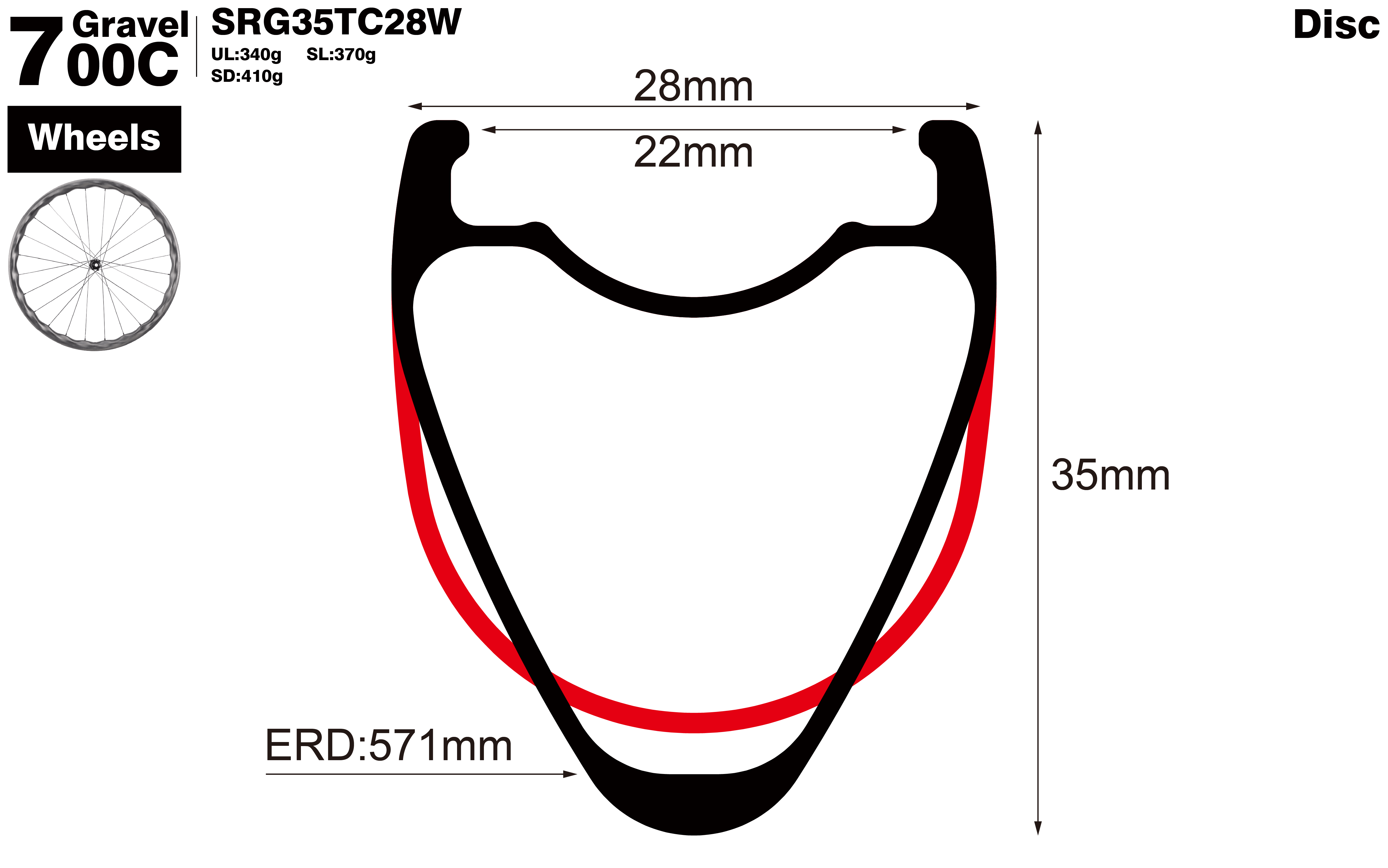 700C-I22-D35-symmetric-road-bike-hook-clincher-carbon-wheels-profile-drawing
