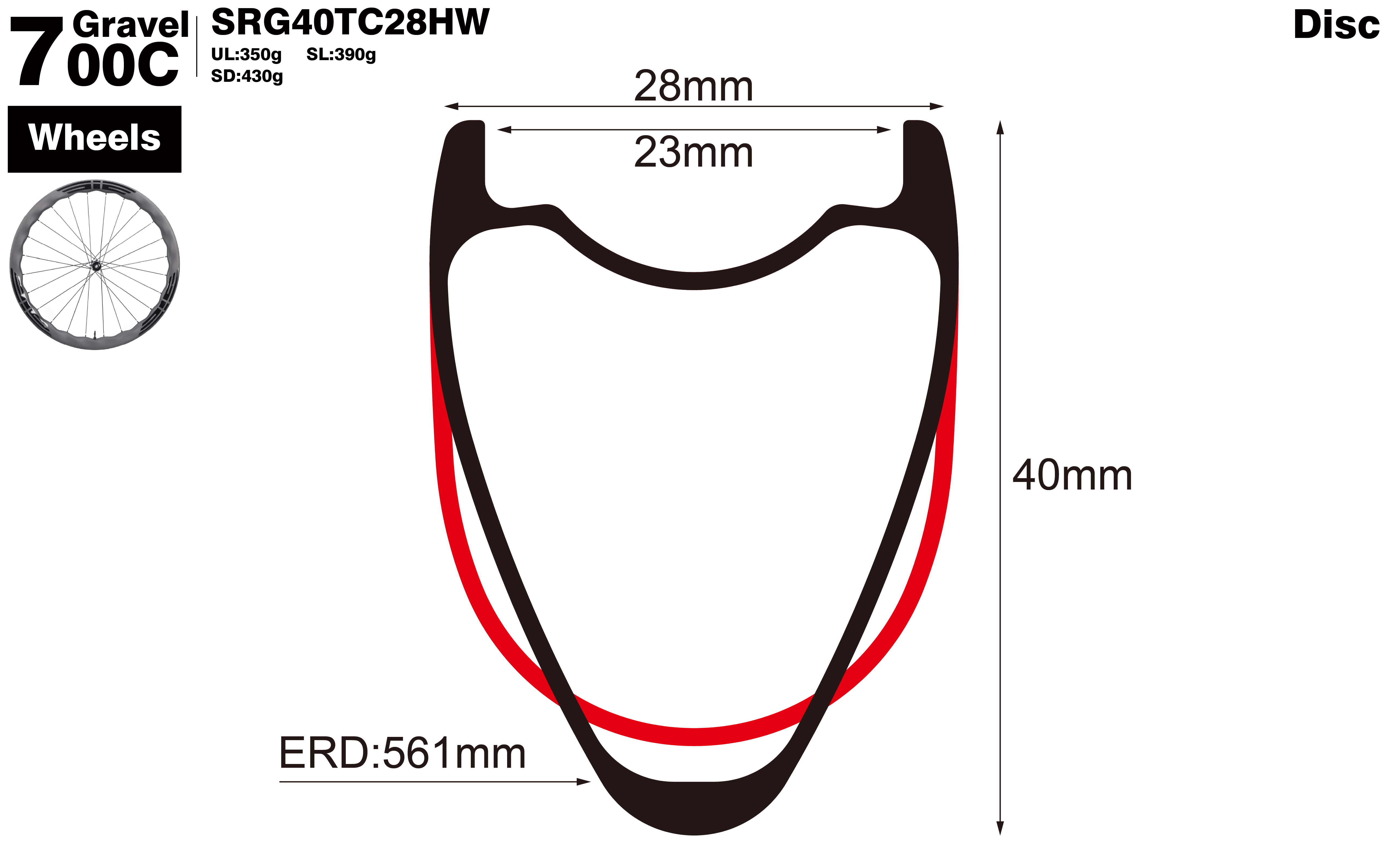 700C-I23-D40-symmetric-road-bike-hookless-gravel-carbon-wheels-profile-drawing