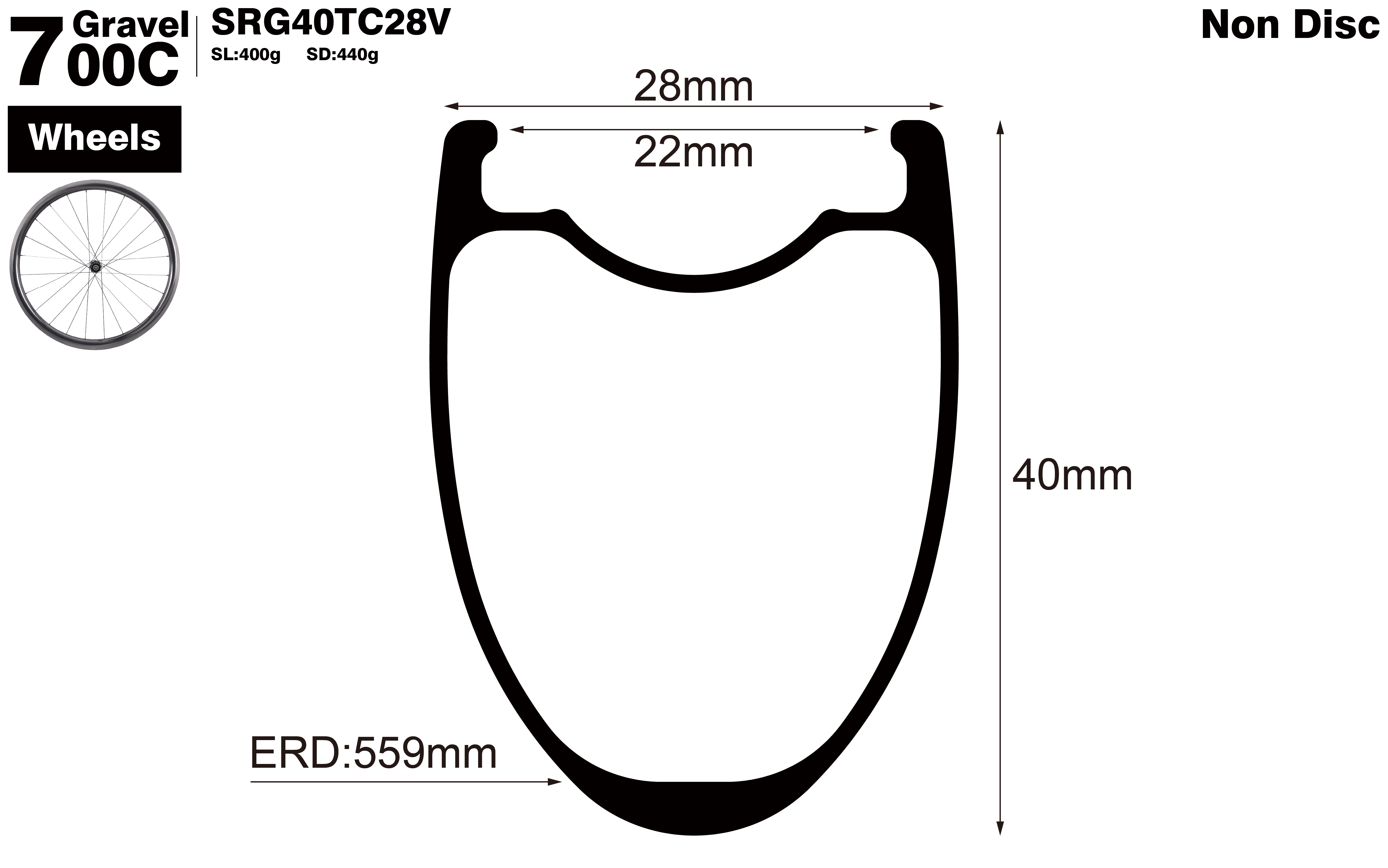 700C-I22-D40-symmetric-road-bike-clincher-carbon-wheels-profile-drawing