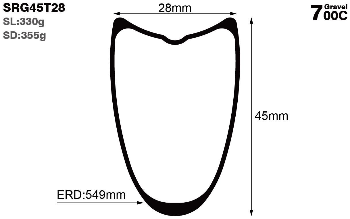 700C-I28-D45-symmetric-road-bike-tubular-carbon-rims-and-wheels-profile-drawing