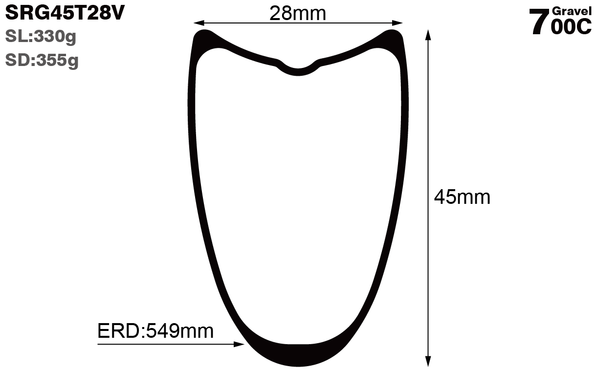 700C-I28-D45-symmetric-road-bike-tubular-carbon-rims-and-wheels-profile-drawing