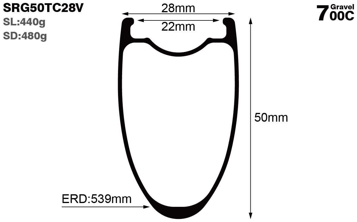 700C-I22-D50-symmetric-road-bike-clincher-carbon-hook-rims-and-wheels-profile-drawing