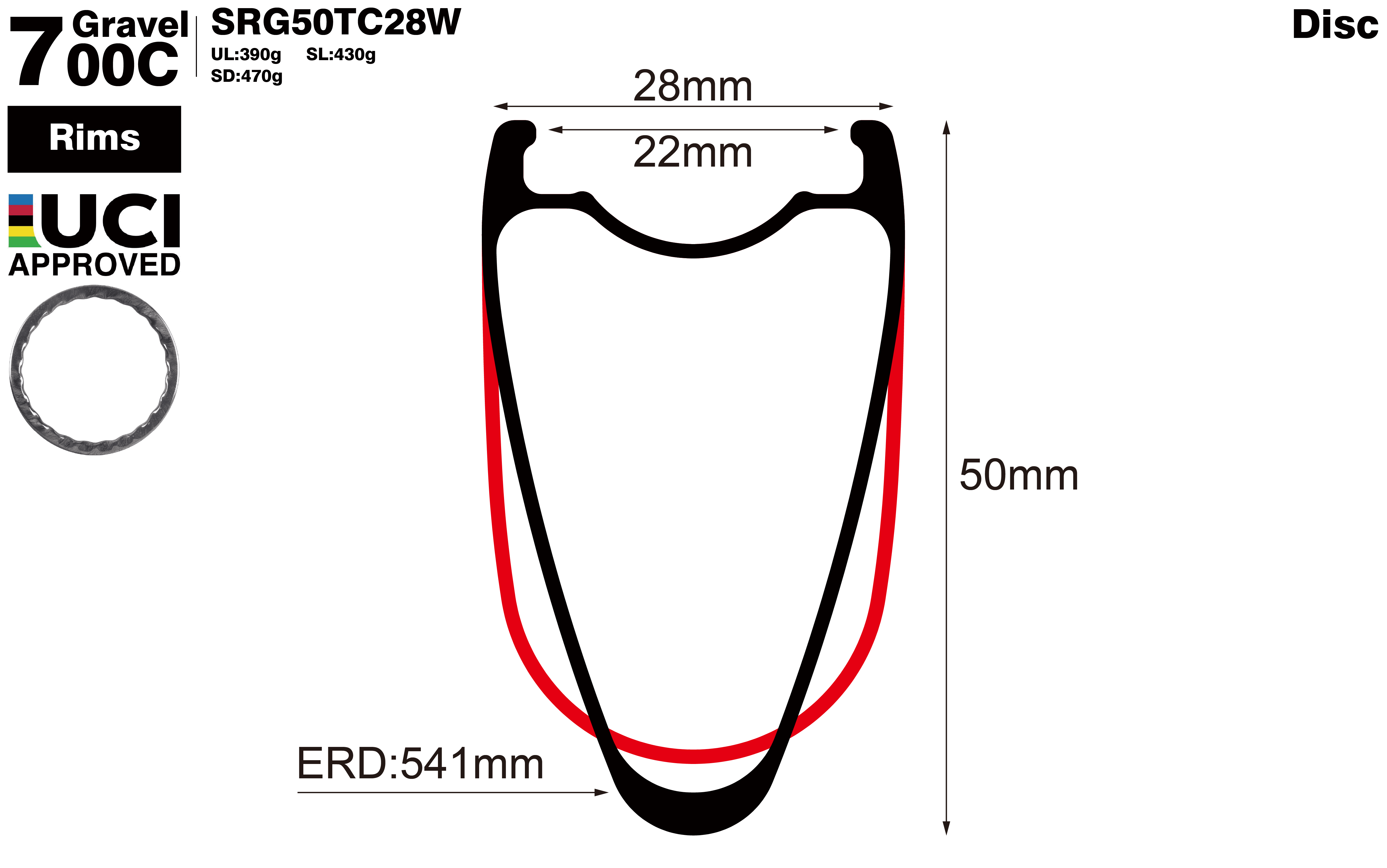 700C-I22-D50-symmetric-road-bike-hook-gravel-carbon-rims-profile-drawing