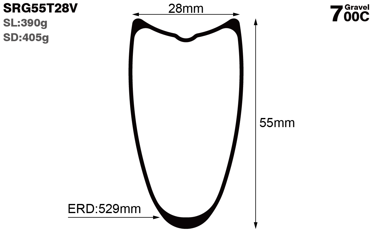 700C-I28-D55-symmetric-road-bike-tubular-carbon-rims-and-wheels-profile-drawing