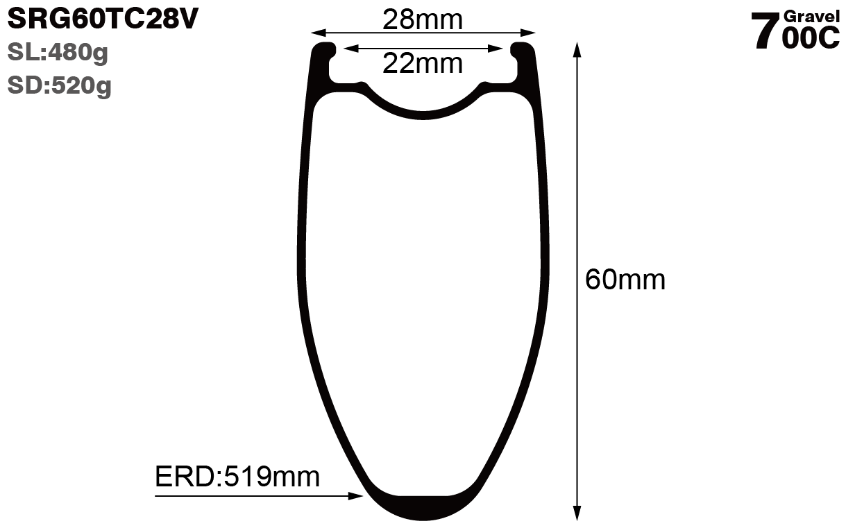 700C-I22-D60-symmetric-road-bike-clincher-carbon-hook-rims-and-wheels-profile-drawing