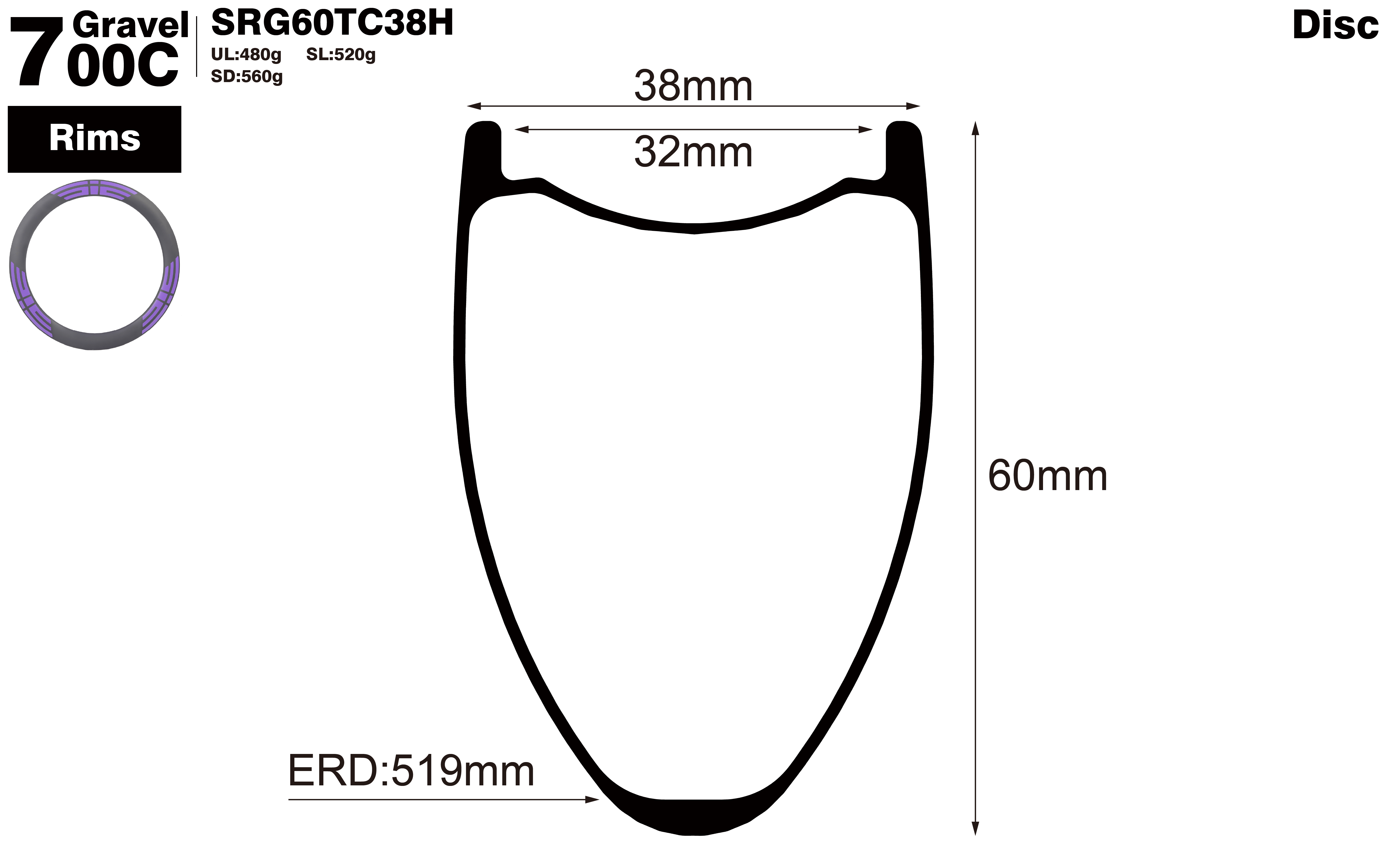 700C-I32-D60-symmetric-road-bike-hookless-carbon-rims-profile-drawing