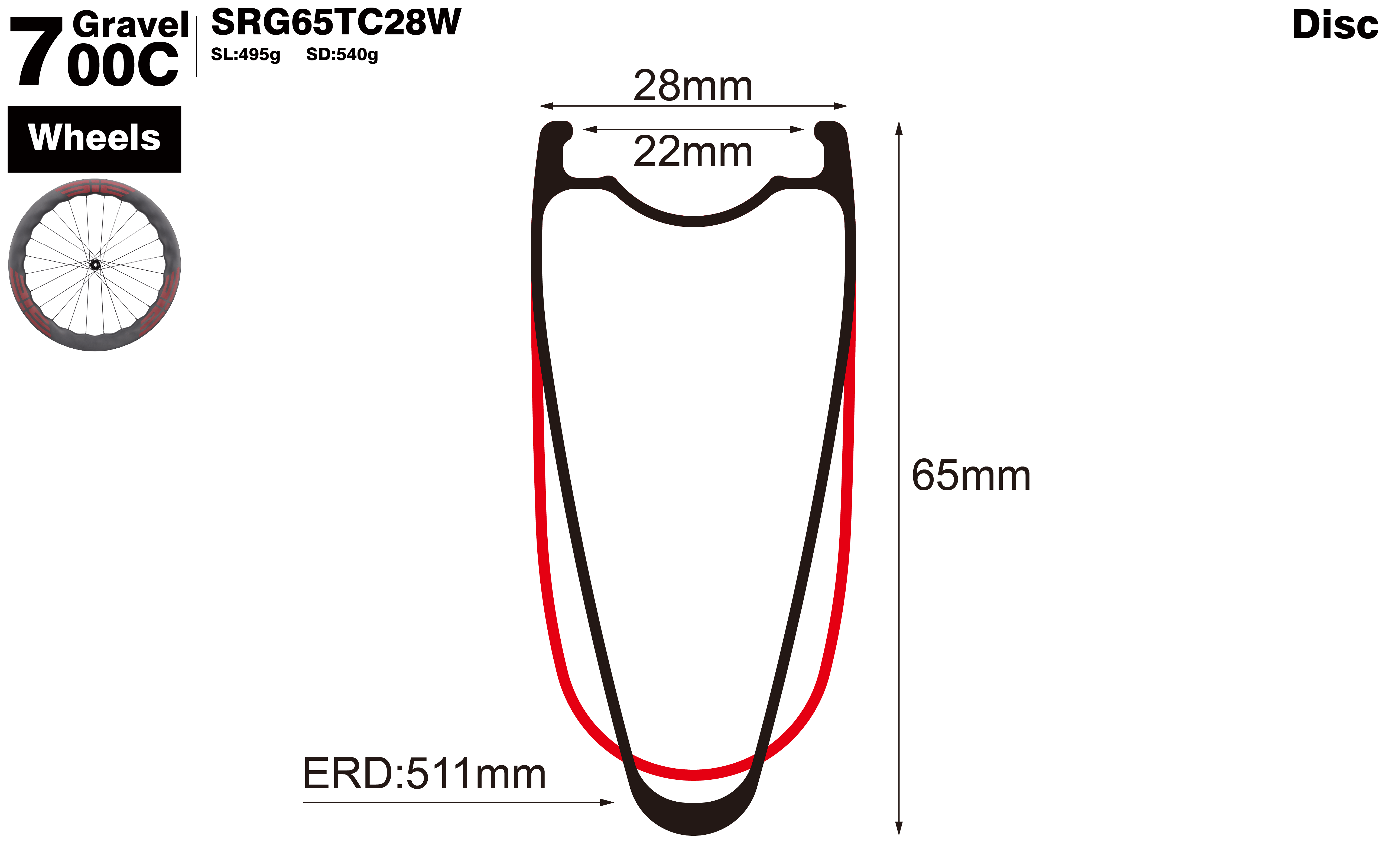 700C-I22-D65-symmetric-road-bike-gravel-carbon-wheels-profile-drawing